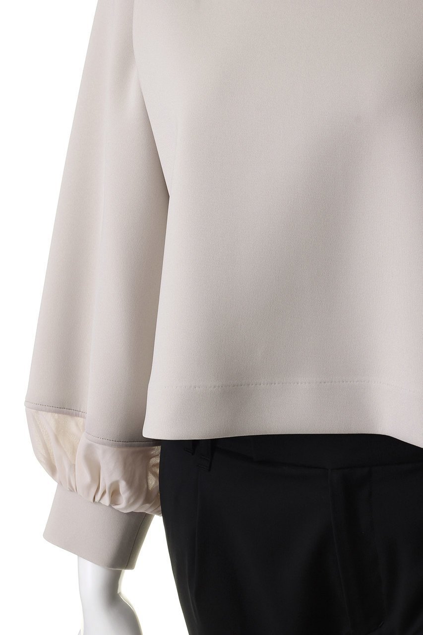 【アナイ/ANAYI】のダブルジャージー袖シアープルオーバー 人気、トレンドファッション・服の通販 founy(ファニー) 　ファッション　Fashion　レディースファッション　Fashion for Women　トップス・カットソー　Cut & Sew Tops　シャツ・ブラウス・オフィスカジュアル　Elegant Blouses & Button-Ups　ロングTシャツ・Tシャツ　Longline T-Shirts & Tees　カジュアルプルオーバー・ニットトップス　Pullovers & Knit Tops / Casual Pullovers　カットソー・ベーシックTシャツ　Cut-and-Sewn Tops / Stretch Tees & Basics　オーガンジー　Organza Fabric　シアー　Sheer, See-Through　スリーブ　Sleeve, Long Sleeve / Short Sleeve　ダブル　Double, Double-Breasted　バランス　Balance, Style Balance　ロング　Long, Long-Length　再入荷　Restock / Back in Stock　other-5|ID: prp329100004607224 ipo3291000000032887821