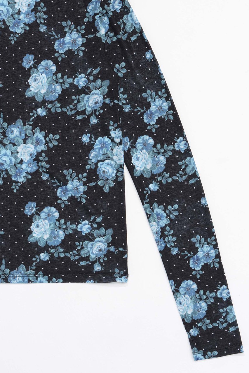 【メゾンスペシャル/MAISON SPECIAL】のFlower Dot Turtle High Neck Tops/フラワードットタートルハイネックトップス 人気、トレンドファッション・服の通販 founy(ファニー) 　ファッション　Fashion　レディースファッション　Fashion for Women　トップス・カットソー　Cut & Sew Tops　シャツ・ブラウス・オフィスカジュアル　Elegant Blouses & Button-Ups　ロングTシャツ・Tシャツ　Longline T-Shirts & Tees　カットソー・ベーシックTシャツ　Cut-and-Sewn Tops / Stretch Tees & Basics　インナー　Innerwear　スリーブ　Sleeve, Long Sleeve / Short Sleeve　タイツ　Tights, Legwear　プリント　Print, Printed Pattern　ラグジュアリー　Luxury, Elegant　ロング　Long, Long-Length　other-3|ID: prp329100004607228 ipo3291000000032887922