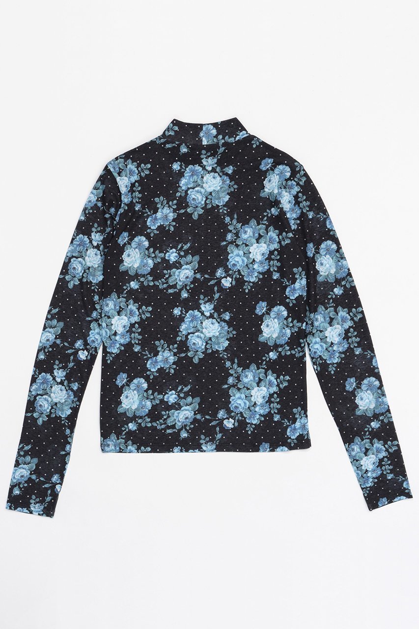 【メゾンスペシャル/MAISON SPECIAL】のFlower Dot Turtle High Neck Tops/フラワードットタートルハイネックトップス 人気、トレンドファッション・服の通販 founy(ファニー) 　ファッション　Fashion　レディースファッション　Fashion for Women　トップス・カットソー　Cut & Sew Tops　シャツ・ブラウス・オフィスカジュアル　Elegant Blouses & Button-Ups　ロングTシャツ・Tシャツ　Longline T-Shirts & Tees　カットソー・ベーシックTシャツ　Cut-and-Sewn Tops / Stretch Tees & Basics　インナー　Innerwear　スリーブ　Sleeve, Long Sleeve / Short Sleeve　タイツ　Tights, Legwear　プリント　Print, Printed Pattern　ラグジュアリー　Luxury, Elegant　ロング　Long, Long-Length　other-4|ID: prp329100004607228 ipo3291000000032887926