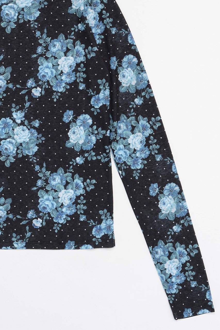 【メゾンスペシャル/MAISON SPECIAL】のFlower Dot Turtle High Neck Tops/フラワードットタートルハイネックトップス 人気、トレンドファッション・服の通販 founy(ファニー) 　ファッション　Fashion　レディースファッション　Fashion for Women　トップス・カットソー　Cut & Sew Tops　シャツ・ブラウス・オフィスカジュアル　Elegant Blouses & Button-Ups　ロングTシャツ・Tシャツ　Longline T-Shirts & Tees　カットソー・ベーシックTシャツ　Cut-and-Sewn Tops / Stretch Tees & Basics　インナー　Innerwear　スリーブ　Sleeve, Long Sleeve / Short Sleeve　タイツ　Tights, Legwear　プリント　Print, Printed Pattern　ラグジュアリー　Luxury, Elegant　ロング　Long, Long-Length　other-6|ID: prp329100004607228 ipo3291000000032887935