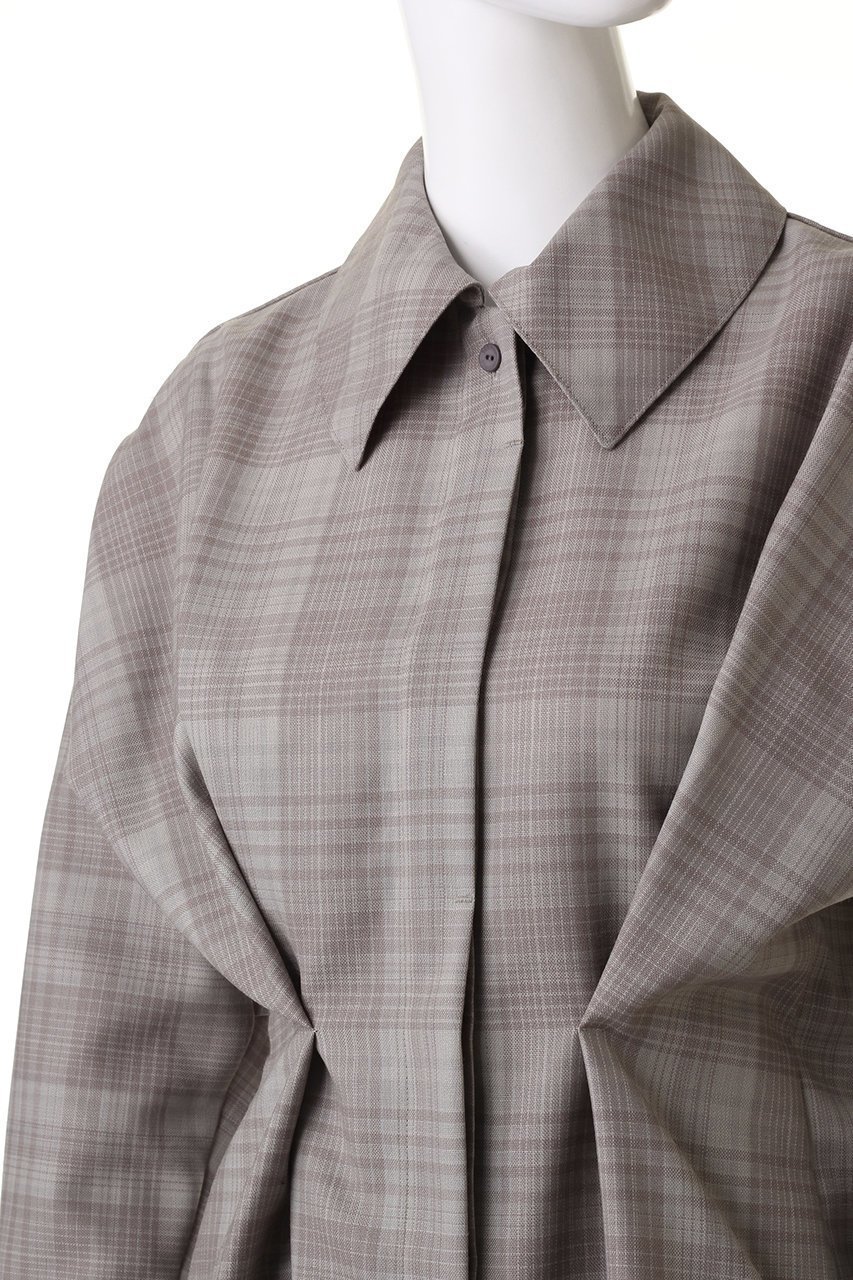【シーオール/SEEALL】のチェック タック シャツ 人気、トレンドファッション・服の通販 founy(ファニー) 　ファッション　Fashion　レディースファッション　Fashion for Women　トップス・カットソー　Cut & Sew Tops　シャツ・ブラウス・オフィスカジュアル　Elegant Blouses & Button-Ups　スリーブ　Sleeve, Long Sleeve / Short Sleeve　チェック　Check, Plaid, Tartan　ロング　Long, Long-Length　エレガント 上品　Elegant　other-5|ID: prp329100004607237 ipo3291000000032888137