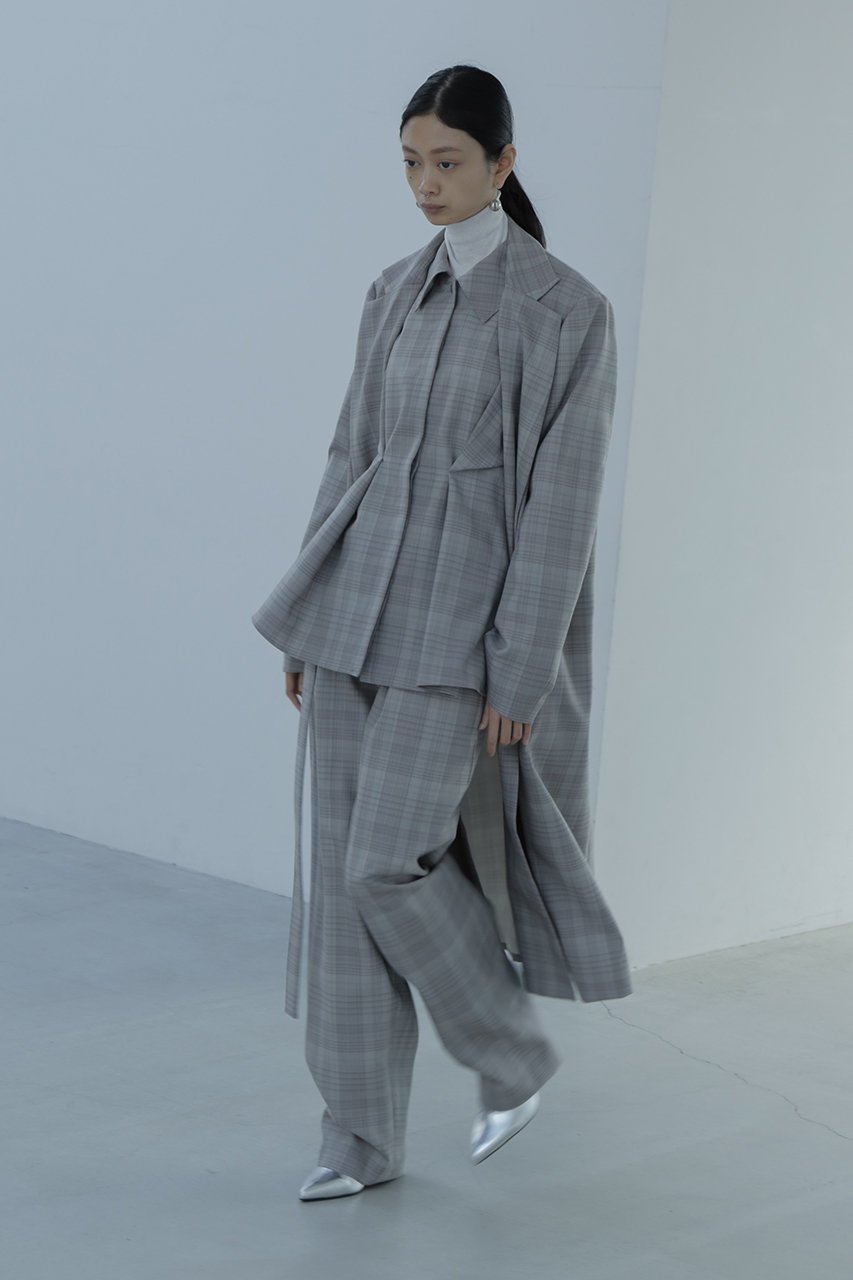 【シーオール/SEEALL】のチェック タック シャツ 人気、トレンドファッション・服の通販 founy(ファニー) 　ファッション　Fashion　レディースファッション　Fashion for Women　トップス・カットソー　Cut & Sew Tops　シャツ・ブラウス・オフィスカジュアル　Elegant Blouses & Button-Ups　スリーブ　Sleeve, Long Sleeve / Short Sleeve　チェック　Check, Plaid, Tartan　ロング　Long, Long-Length　エレガント 上品　Elegant　other-7|ID: prp329100004607237 ipo3291000000032888146