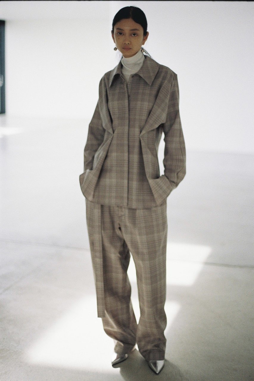 【シーオール/SEEALL】のチェック タック シャツ 人気、トレンドファッション・服の通販 founy(ファニー) 　ファッション　Fashion　レディースファッション　Fashion for Women　トップス・カットソー　Cut & Sew Tops　シャツ・ブラウス・オフィスカジュアル　Elegant Blouses & Button-Ups　スリーブ　Sleeve, Long Sleeve / Short Sleeve　チェック　Check, Plaid, Tartan　ロング　Long, Long-Length　エレガント 上品　Elegant　other-6|ID: prp329100004607237 ipo3291000000034955874