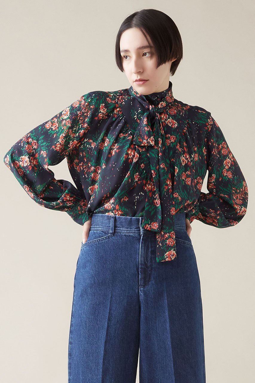 【マルティニーク/martinique】のボウタイブラウス 人気、トレンドファッション・服の通販 founy(ファニー) 　ファッション　Fashion　レディースファッション　Fashion for Women　トップス・カットソー　Cut & Sew Tops　シャツ・ブラウス・オフィスカジュアル　Elegant Blouses & Button-Ups　ギャザー　Gathered, Ruffled　クラシック　Classic, Timeless Style　スリーブ　Sleeve, Long Sleeve / Short Sleeve　ハイネック　High Neck, Mock Neck　フラワー　Flower, Floral　フロント　Front, Front Design　プリント　Print, Printed Pattern　ロング　Long, Long-Length　 other-1|ID: prp329100004607240 ipo3291000000032888259