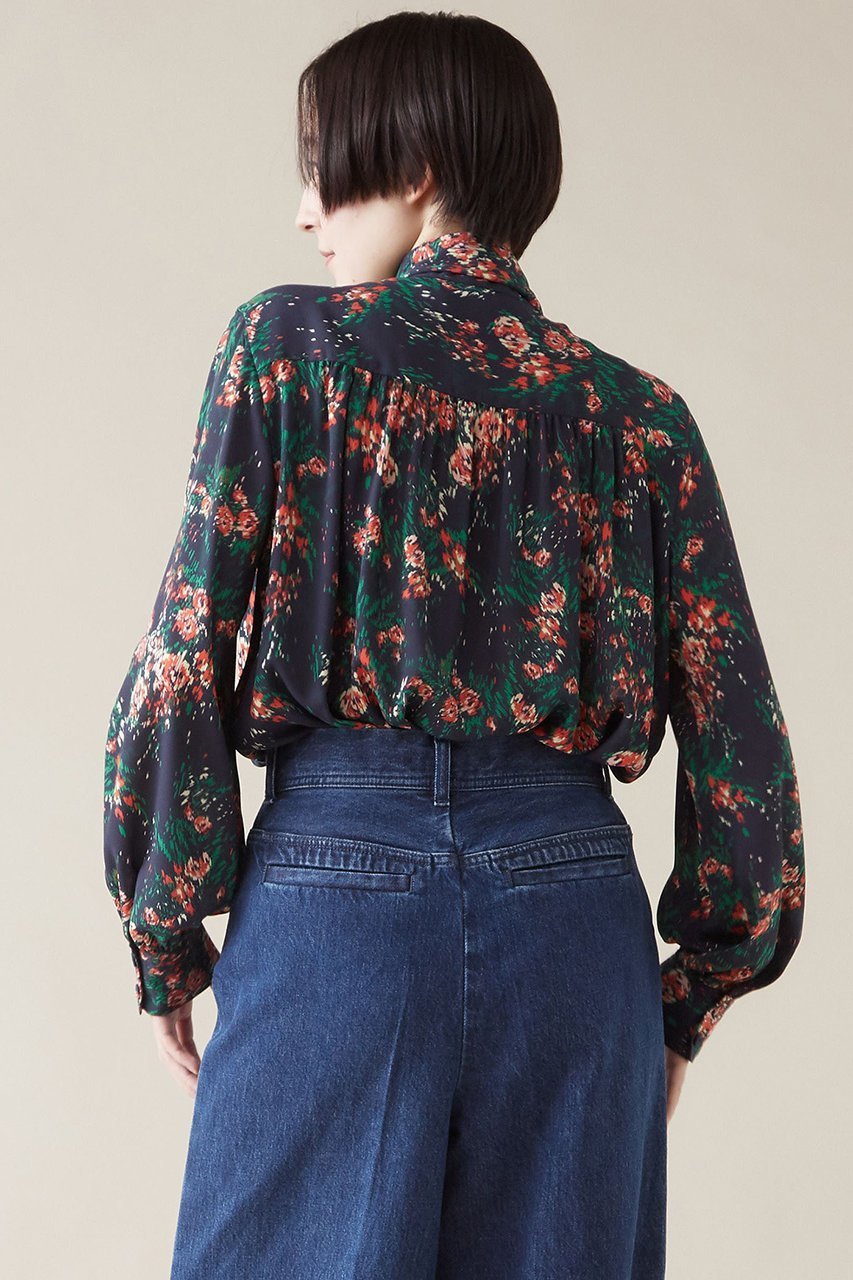 【マルティニーク/martinique】のボウタイブラウス 人気、トレンドファッション・服の通販 founy(ファニー) 　ファッション　Fashion　レディースファッション　Fashion for Women　トップス・カットソー　Cut & Sew Tops　シャツ・ブラウス・オフィスカジュアル　Elegant Blouses & Button-Ups　ギャザー　Gathered, Ruffled　クラシック　Classic, Timeless Style　スリーブ　Sleeve, Long Sleeve / Short Sleeve　ハイネック　High Neck, Mock Neck　フラワー　Flower, Floral　フロント　Front, Front Design　プリント　Print, Printed Pattern　ロング　Long, Long-Length　other-2|ID: prp329100004607240 ipo3291000000032888265