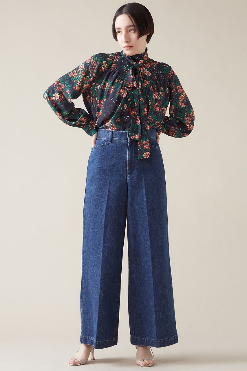 【マルティニーク/martinique】のボウタイブラウス 人気、トレンドファッション・服の通販 founy(ファニー) 　ファッション　Fashion　レディースファッション　Fashion for Women　トップス・カットソー　Cut & Sew Tops　シャツ・ブラウス・オフィスカジュアル　Elegant Blouses & Button-Ups　ギャザー　Gathered, Ruffled　クラシック　Classic, Timeless Style　スリーブ　Sleeve, Long Sleeve / Short Sleeve　ハイネック　High Neck, Mock Neck　フラワー　Flower, Floral　フロント　Front, Front Design　プリント　Print, Printed Pattern　ロング　Long, Long-Length　other-3|ID: prp329100004607240 ipo3291000000032888267