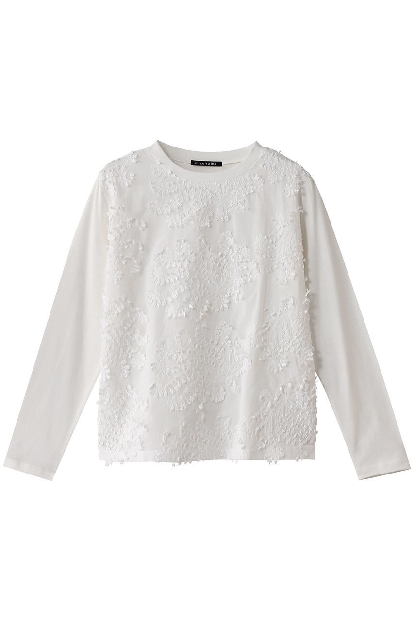 【ミズイロ インド/mizuiro ind】のlace combi crew neck P/O プルオーバー 人気、トレンドファッション・服の通販 founy(ファニー) 　ファッション　Fashion　レディースファッション　Fashion for Women　トップス・カットソー　Cut & Sew Tops　シャツ・ブラウス・オフィスカジュアル　Elegant Blouses & Button-Ups　カジュアルプルオーバー・ニットトップス　Pullovers & Knit Tops / Casual Pullovers　エレガント 上品　Elegant　スリーブ　Sleeve, Long Sleeve / Short Sleeve　フロント　Front, Front Design　レース　Lace, Lace Fabric　ロング　Long, Long-Length　 other-1|ID: prp329100004607244 ipo3291000000032888406