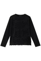 【ミズイロ インド/mizuiro ind】のlace combi crew neck P/O プルオーバー black|ID: prp329100004607244 ipo3291000000032888412