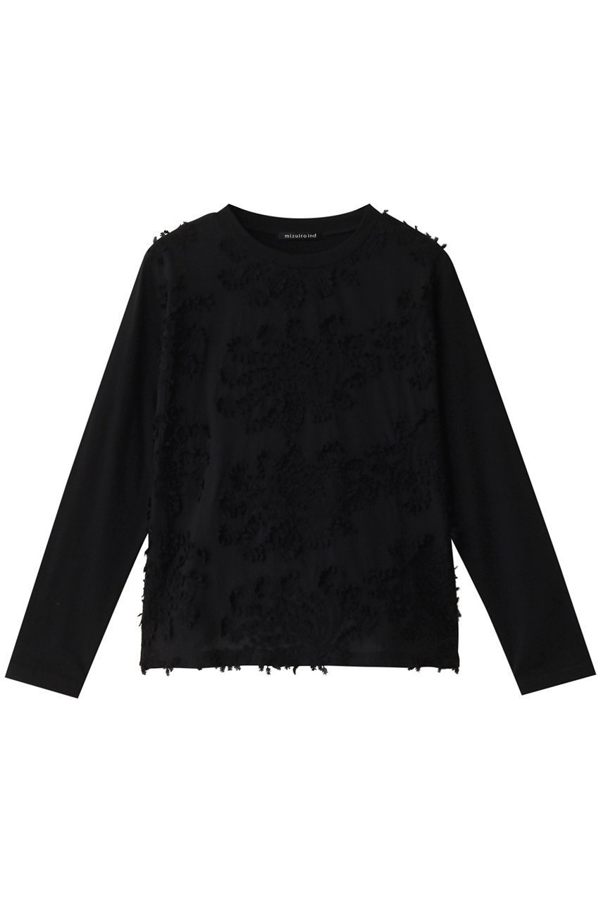 【ミズイロ インド/mizuiro ind】のlace combi crew neck P/O プルオーバー インテリア・キッズ・メンズ・レディースファッション・服の通販 founy(ファニー) 　ファッション　Fashion　レディースファッション　Fashion for Women　トップス・カットソー　Cut & Sew Tops　シャツ・ブラウス・オフィスカジュアル　Elegant Blouses & Button-Ups　カジュアルプルオーバー・ニットトップス　Pullovers & Knit Tops / Casual Pullovers　エレガント 上品　Elegant　スリーブ　Sleeve, Long Sleeve / Short Sleeve　フロント　Front, Front Design　レース　Lace, Lace Fabric　ロング　Long, Long-Length　black|ID: prp329100004607244 ipo3291000000032888412