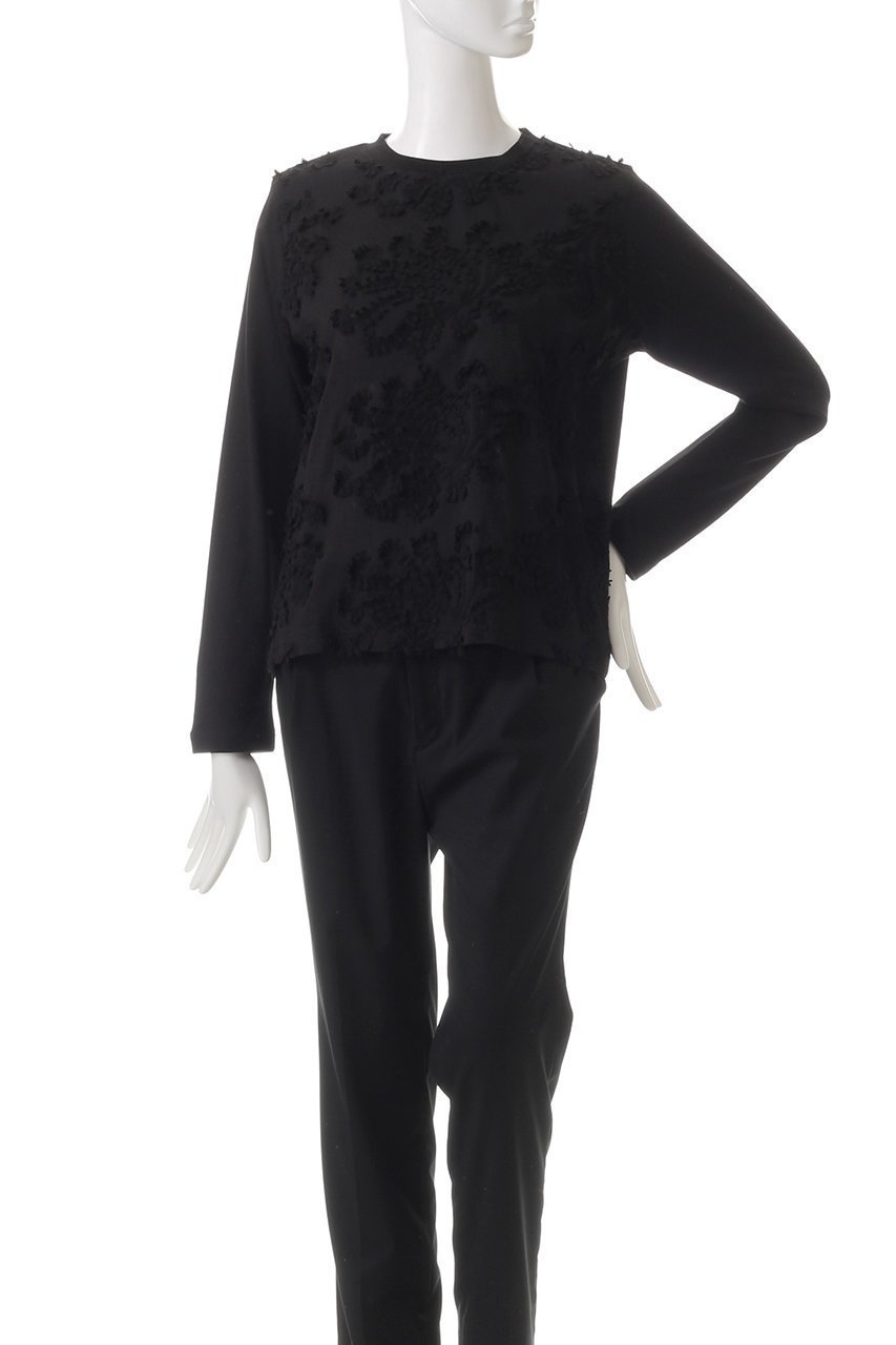 【ミズイロ インド/mizuiro ind】のlace combi crew neck P/O プルオーバー 人気、トレンドファッション・服の通販 founy(ファニー) 　ファッション　Fashion　レディースファッション　Fashion for Women　トップス・カットソー　Cut & Sew Tops　シャツ・ブラウス・オフィスカジュアル　Elegant Blouses & Button-Ups　カジュアルプルオーバー・ニットトップス　Pullovers & Knit Tops / Casual Pullovers　エレガント 上品　Elegant　スリーブ　Sleeve, Long Sleeve / Short Sleeve　フロント　Front, Front Design　レース　Lace, Lace Fabric　ロング　Long, Long-Length　other-2|ID: prp329100004607244 ipo3291000000032888415