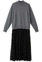 【デザイン ワークス/DESIGN WORKS】のチュールフリルニットワンピース グレー|ID: prp329100004607246 ipo3291000000032888449