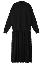 【デザイン ワークス/DESIGN WORKS】のチュールフリルニットワンピース 人気、トレンドファッション・服の通販 founy(ファニー) ファッション Fashion レディースファッション Fashion for Women ワンピース Dresses ニットワンピース Knit Dresses チュニック Tunic Tops & Dresses シアー Sheer, See-Through シューズ Shoes, Footwear シンプル Simple, Minimal チュニック Tunic, Long Top ドレス Dress, One-Piece パーティ Party, Party Style ロング Long, Long-Length thumbnail ブラック|ID: prp329100004607246 ipo3291000000034954995