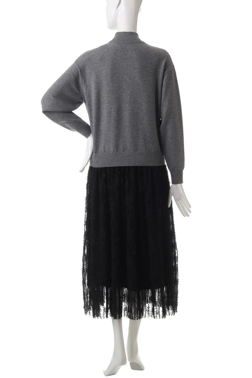 【デザイン ワークス/DESIGN WORKS】のチュールフリルニットワンピース 人気、トレンドファッション・服の通販 founy(ファニー) 　ファッション　Fashion　レディースファッション　Fashion for Women　ワンピース　Dresses　ニットワンピース　Knit Dresses　チュニック　Tunic Tops & Dresses　シアー　Sheer, See-Through　シューズ　Shoes, Footwear　シンプル　Simple, Minimal　チュニック　Tunic, Long Top　ドレス　Dress, One-Piece　パーティ　Party, Party Style　ロング　Long, Long-Length　other-4|ID: prp329100004607246 ipo3291000000034955001