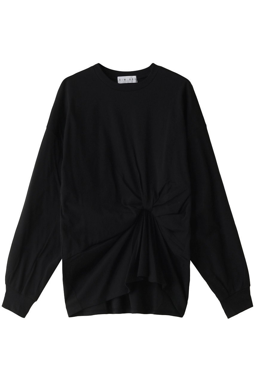 【リムアーク/RIM.ARK】のFront twist cut tops/トップス インテリア・キッズ・メンズ・レディースファッション・服の通販 founy(ファニー) 　ファッション　Fashion　レディースファッション　Fashion for Women　トップス・カットソー　Cut & Sew Tops　シャツ・ブラウス・オフィスカジュアル　Elegant Blouses & Button-Ups　レディースパーカー・カジュアルフーディー　Casual Hoodies & Sweatshirts　ロングTシャツ・Tシャツ　Longline T-Shirts & Tees　スウェット・クルーネックトップス　Sweatshirts & Crewnecks / Relaxed Fit Sweat Tops　カットソー・ベーシックTシャツ　Cut-and-Sewn Tops / Stretch Tees & Basics　おすすめ　Recommended / Our Picks　スーピマ　Supima, Premium Cotton　エレガント 上品　Elegant　ブラック|ID: prp329100004607250 ipo3291000000034969193