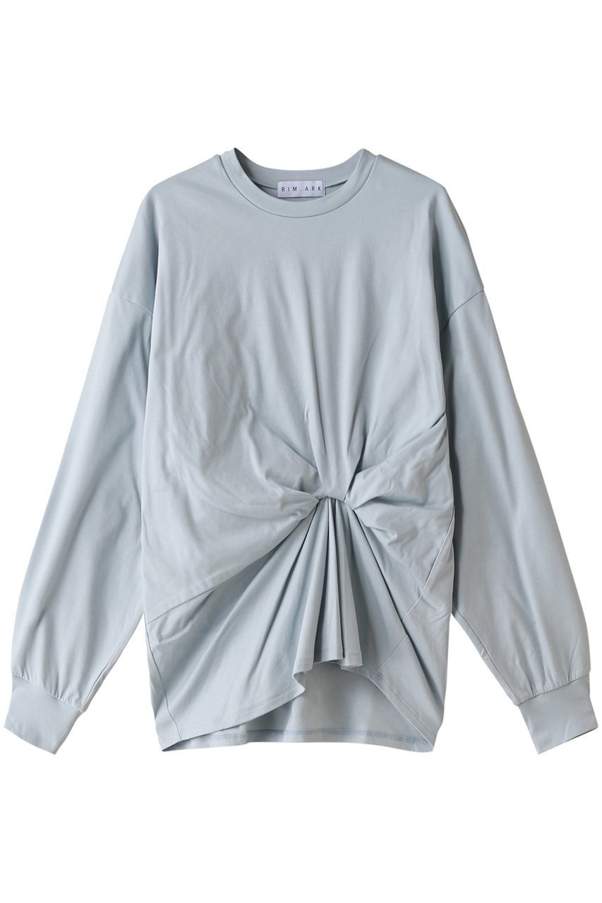【リムアーク/RIM.ARK】のFront twist cut tops/トップス インテリア・キッズ・メンズ・レディースファッション・服の通販 founy(ファニー) 　ファッション　Fashion　レディースファッション　Fashion for Women　トップス・カットソー　Cut & Sew Tops　シャツ・ブラウス・オフィスカジュアル　Elegant Blouses & Button-Ups　レディースパーカー・カジュアルフーディー　Casual Hoodies & Sweatshirts　ロングTシャツ・Tシャツ　Longline T-Shirts & Tees　スウェット・クルーネックトップス　Sweatshirts & Crewnecks / Relaxed Fit Sweat Tops　カットソー・ベーシックTシャツ　Cut-and-Sewn Tops / Stretch Tees & Basics　おすすめ　Recommended / Our Picks　スーピマ　Supima, Premium Cotton　エレガント 上品　Elegant　ライトブルー|ID: prp329100004607250 ipo3291000000034969195