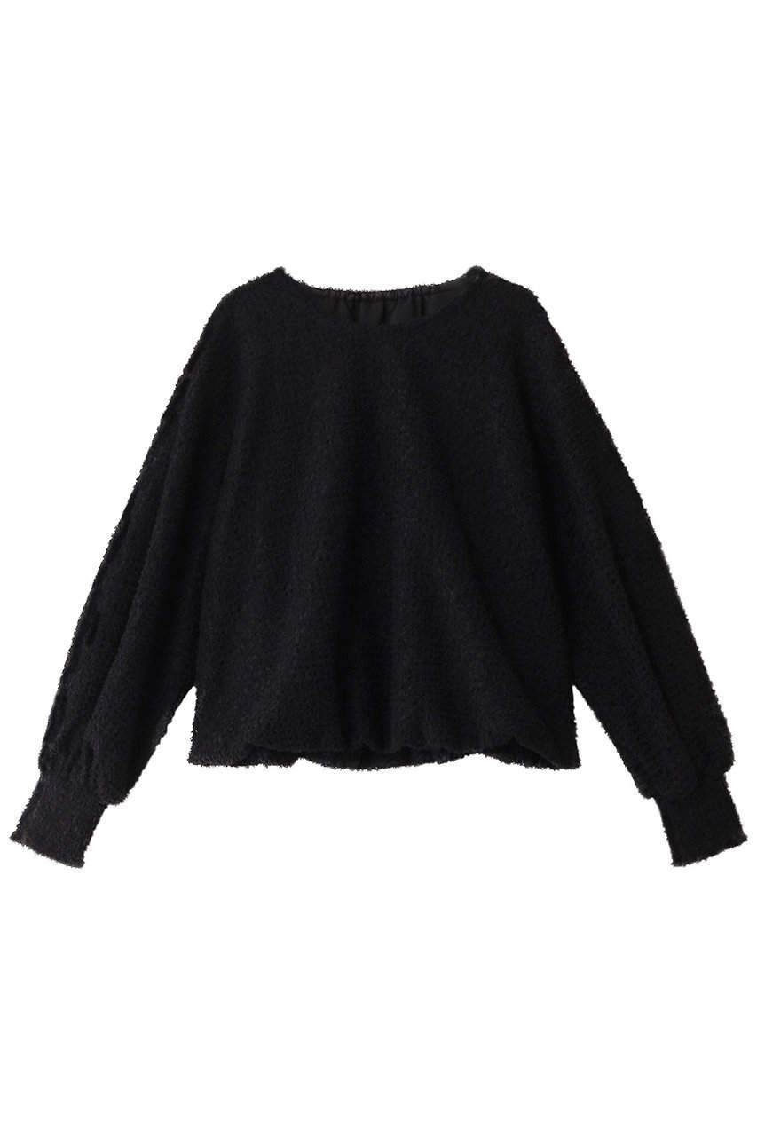 【エリオポール/heliopole】のフェザーチュールブラウス インテリア・キッズ・メンズ・レディースファッション・服の通販 founy(ファニー) 　ファッション　Fashion　レディースファッション　Fashion for Women　トップス・カットソー　Cut & Sew Tops　シャツ・ブラウス・オフィスカジュアル　Elegant Blouses & Button-Ups　エレガント 上品　Elegant　シャーリング　Shirring, Ruched　シンプル　Simple, Minimal　スリーブ　Sleeve, Long Sleeve / Short Sleeve　バルーン　Balloon, Balloon Silhouette　フェミニン　Feminine, Girly　ロング　Long, Long-Length　ブラック|ID: prp329100004607265 ipo3291000000032889191