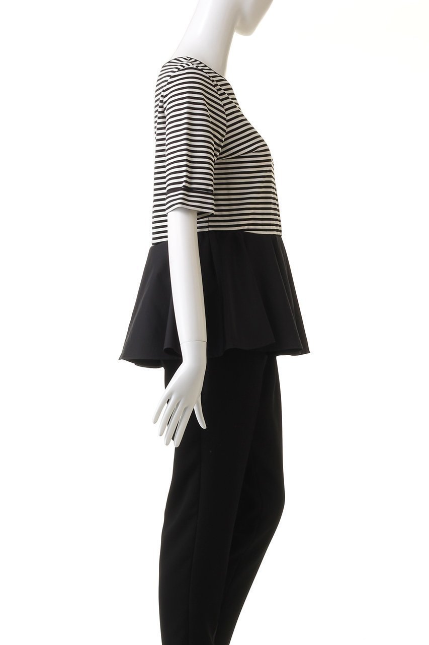 【アナイ/ANAYI】のボーダーサテンペプラムプルオーバー 人気、トレンドファッション・服の通販 founy(ファニー) 　ファッション　Fashion　レディースファッション　Fashion for Women　トップス・カットソー　Cut & Sew Tops　シャツ・ブラウス・オフィスカジュアル　Elegant Blouses & Button-Ups　ロングTシャツ・Tシャツ　Longline T-Shirts & Tees　カジュアルプルオーバー・ニットトップス　Pullovers & Knit Tops / Casual Pullovers　カットソー・ベーシックTシャツ　Cut-and-Sewn Tops / Stretch Tees & Basics　なめらか　Smooth, Silky Texture　ショート　Short, Short Length　スリム　Slim, Slim Fit　スリーブ　Sleeve, Long Sleeve / Short Sleeve　ペプラム　Peplum, Flared Hem　ボーダー　Border, Stripe　エレガント 上品　Elegant　other-3|ID: prp329100004607271 ipo3291000000032889449