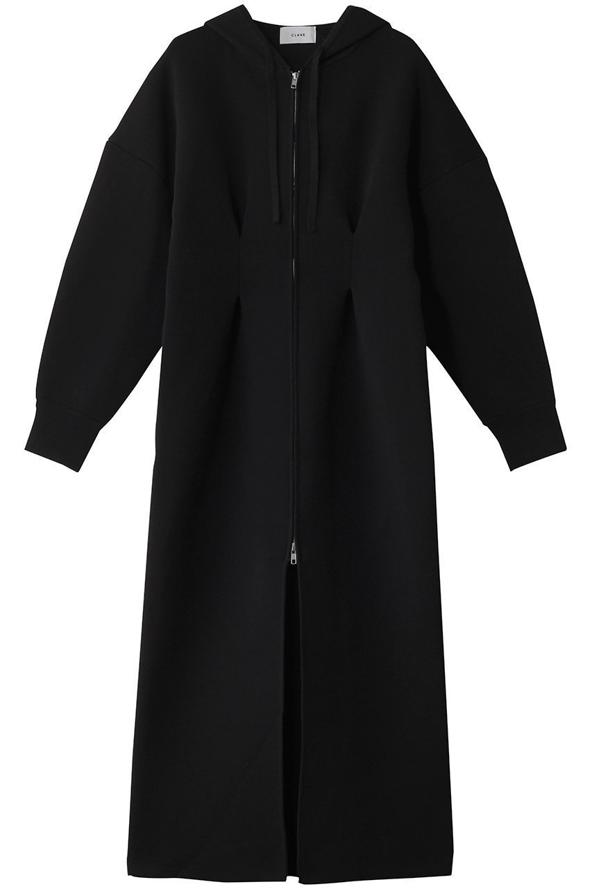 【クラネ/CLANE】のHOODED LONG KNIT ONEPIECE ワンピース インテリア・キッズ・メンズ・レディースファッション・服の通販 founy(ファニー) 　ファッション　Fashion　レディースファッション　Fashion for Women　ワンピース　Dresses　チュニック　Tunic Tops & Dresses　チュニック　Tunic, Long Top　フロント　Front, Front Design　ロング　Long, Long-Length　BLACK|ID: prp329100004607282 ipo3291000000032889700