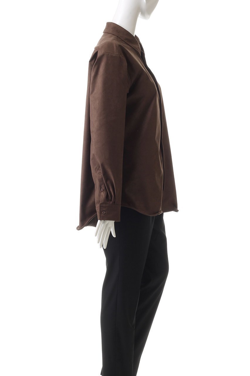 【ミディウミソリッド/MIDIUMISOLID】のsuede like shirt シャツ 人気、トレンドファッション・服の通販 founy(ファニー) 　ファッション　Fashion　レディースファッション　Fashion for Women　トップス・カットソー　Cut & Sew Tops　シャツ・ブラウス・オフィスカジュアル　Elegant Blouses & Button-Ups　オケージョン　Occasion Wear　シンプル　Simple, Minimal　スリーブ　Sleeve, Long Sleeve / Short Sleeve　バランス　Balance, Style Balance　ロング　Long, Long-Length　other-3|ID: prp329100004607285 ipo3291000000032889787