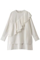 【アドーア/ADORE】のハイツイストトロピカルブラウス 人気、トレンドファッション・服の通販 founy(ファニー) ファッション Fashion レディースファッション Fashion for Women トップス・カットソー Cut & Sew Tops シャツ・ブラウス・オフィスカジュアル Elegant Blouses & Button-Ups おすすめ Recommended / Our Picks アシンメトリー Asymmetrical Style カッティング Cutting Detail カフス Cuff Design スリーブ Sleeve, Long Sleeve / Short Sleeve セットアップ Set-Up, Coordinated Outfit フレア Flare, Flared ランダム Random, Irregular ロング Long, Long-Length 再入荷 Restock / Back in Stock thumbnail ホワイト|ID: prp329100004607287 ipo3291000000034990185