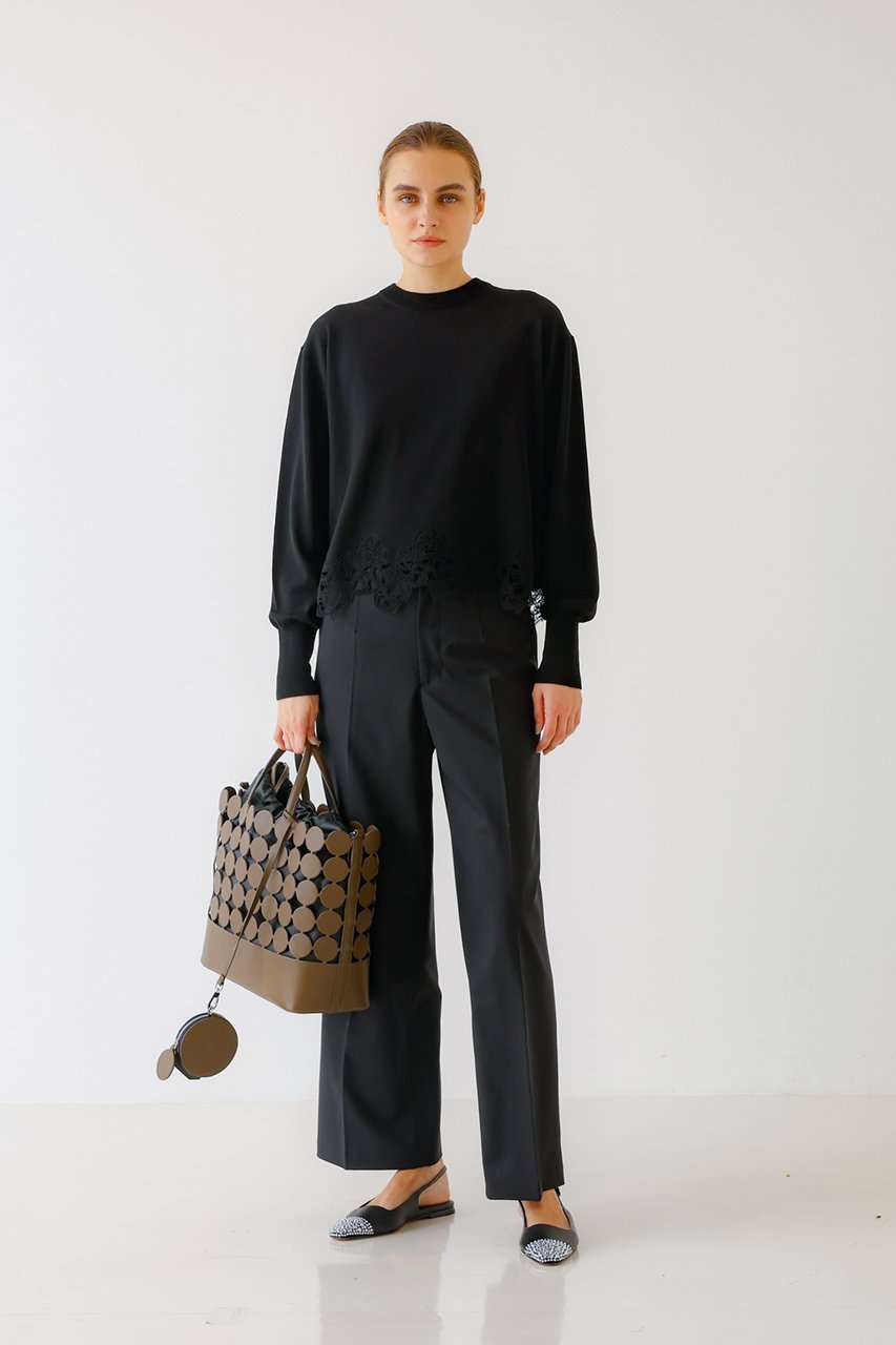 【デザイン ワークス/DESIGN WORKS】のヘムレースショート丈プルオーバー 人気、トレンドファッション・服の通販 founy(ファニー) 　ファッション　Fashion　レディースファッション　Fashion for Women　トップス・カットソー　Cut & Sew Tops　シャツ・ブラウス・オフィスカジュアル　Elegant Blouses & Button-Ups　カジュアルプルオーバー・ニットトップス　Pullovers & Knit Tops / Casual Pullovers　スリーブ　Sleeve, Long Sleeve / Short Sleeve　バランス　Balance, Style Balance　レース　Lace, Lace Fabric　ロング　Long, Long-Length　other-6|ID: prp329100004607292 ipo3291000000032890253