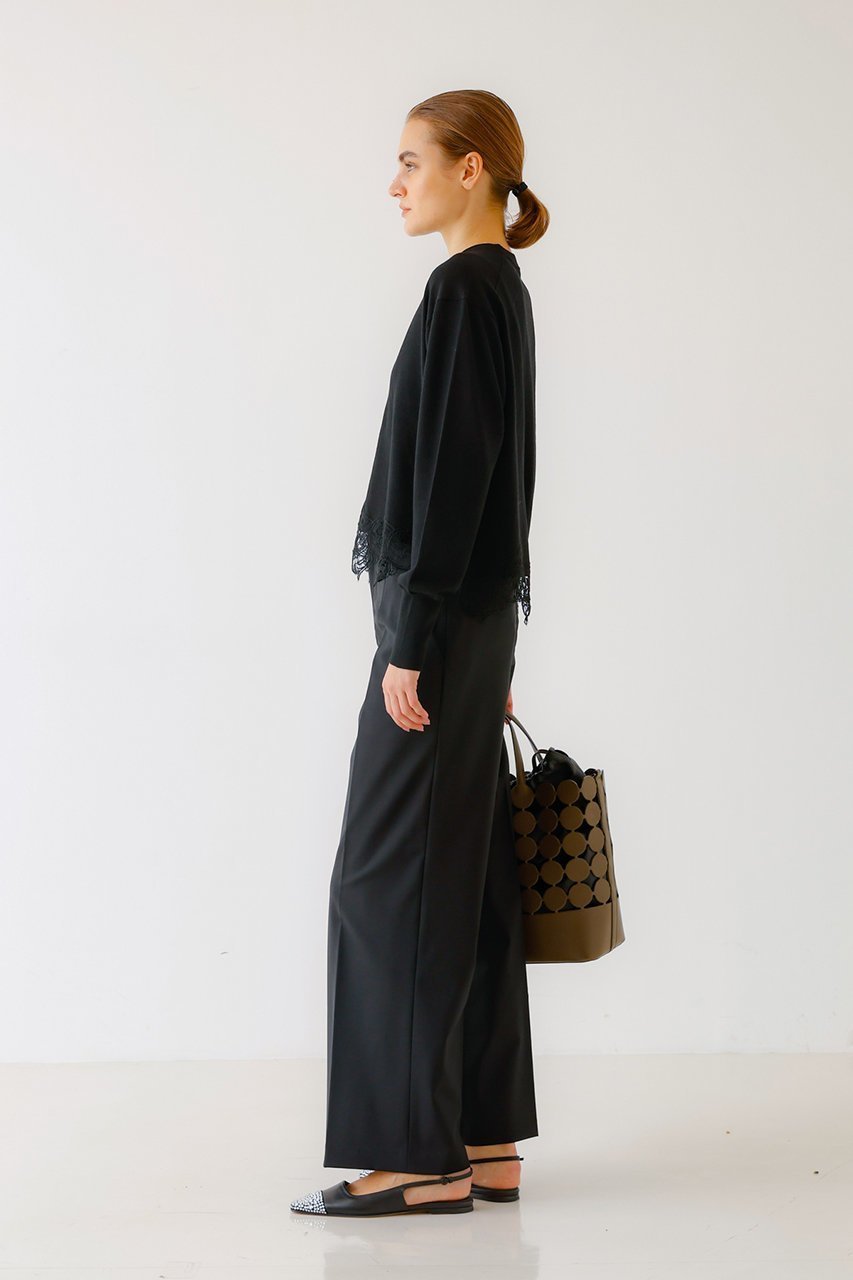 【デザイン ワークス/DESIGN WORKS】のヘムレースショート丈プルオーバー 人気、トレンドファッション・服の通販 founy(ファニー) 　ファッション　Fashion　レディースファッション　Fashion for Women　トップス・カットソー　Cut & Sew Tops　シャツ・ブラウス・オフィスカジュアル　Elegant Blouses & Button-Ups　カジュアルプルオーバー・ニットトップス　Pullovers & Knit Tops / Casual Pullovers　スリーブ　Sleeve, Long Sleeve / Short Sleeve　バランス　Balance, Style Balance　レース　Lace, Lace Fabric　ロング　Long, Long-Length　other-7|ID: prp329100004607292 ipo3291000000032890257