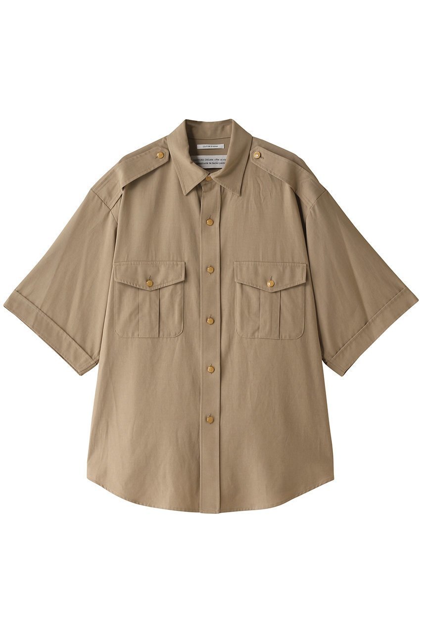 【クチュールドアダム/COUTURE D'ADAM】のサファリシャツ インテリア・キッズ・メンズ・レディースファッション・服の通販 founy(ファニー) 　ファッション　Fashion　レディースファッション　Fashion for Women　トップス・カットソー　Cut & Sew Tops　シャツ・ブラウス・オフィスカジュアル　Elegant Blouses & Button-Ups　ショート　Short, Short Length　スリーブ　Sleeve, Long Sleeve / Short Sleeve　ミックス　Mix, Mixed Style　ミリタリー　Military, Army Style　ヴィンテージ　Vintage Style　キャメル|ID: prp329100004607300 ipo3291000000034955977