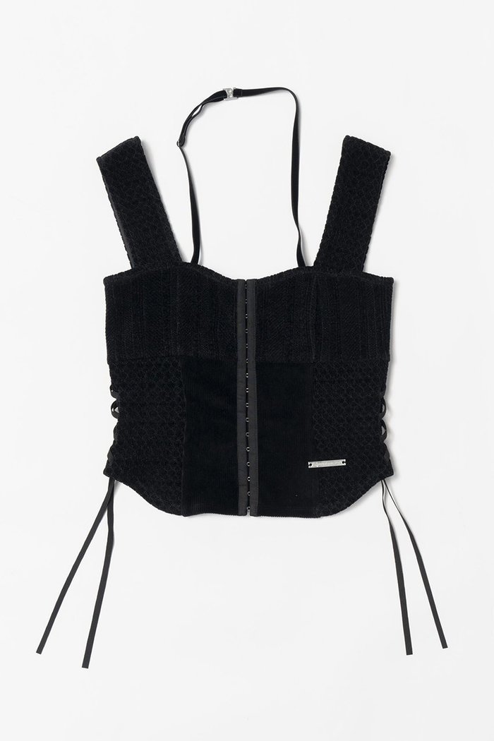 【プランク プロジェクト/PRANK PROJECT】のモールジャガードビスチェ / Mole Jacquard Bustier インテリア・キッズ・メンズ・レディースファッション・服の通販 founy(ファニー) https://founy.com/ ファッション Fashion レディースファッション Fashion for Women トップス・カットソー Cut & Sew Tops キャミソール&ノースリーブ Camisoles & Sleeveless Tops シャツ・ブラウス・オフィスカジュアル Elegant Blouses & Button-Ups ビスチェ Bustiers & Corset Tops / Layered Bustier Style カットソー Cut and Sewn Top クラシック Classic, Timeless Style コーデュロイ Corduroy, Cord Fabric ジャカード／ジャガード Jacquard, Woven Pattern ドッキング Docking, Mixed Material ノースリーブ Sleeveless, No-Sleeve パッチワーク Patchwork, Mixed Fabric ビスチェ Bustier, Corset Top フロント Front, Front Design ベロア Velour, Soft Velvet エレガント 上品 Elegant 畦 Ribbed Knit |ID: prp329100004607304 ipo3291000000032890713