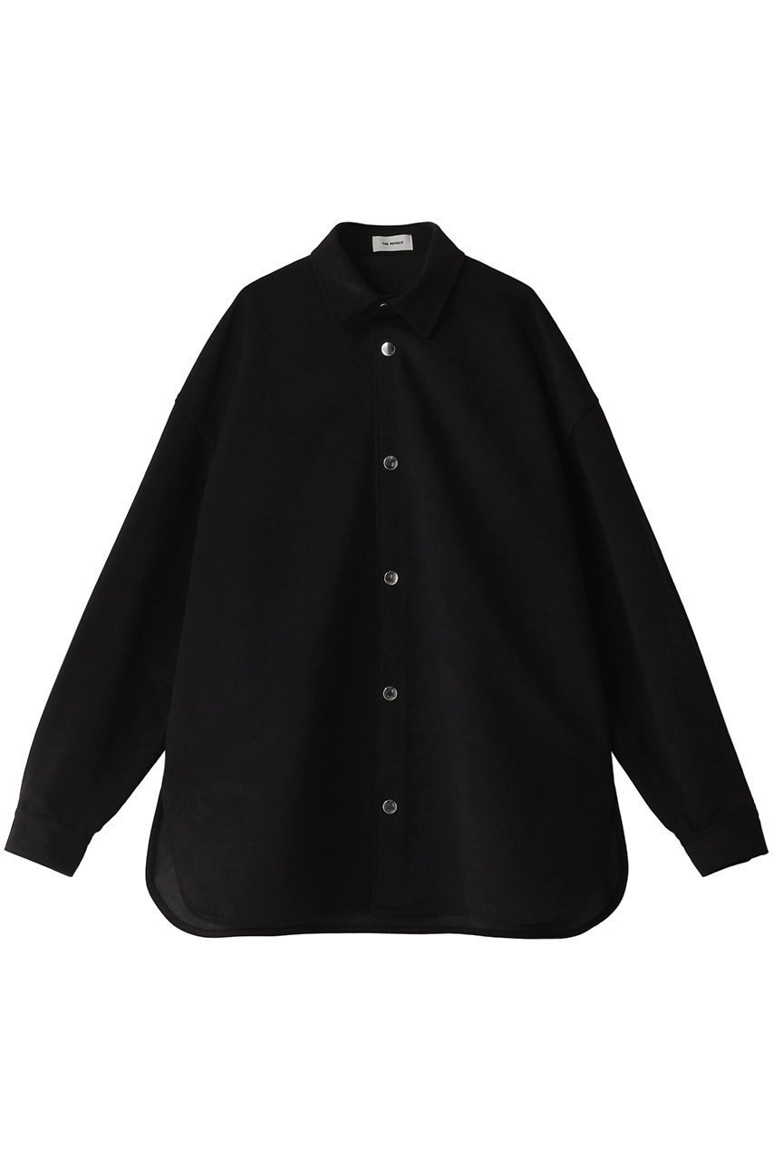 【ザ リラクス/THE RERACS】のスエードシャツ インテリア・キッズ・メンズ・レディースファッション・服の通販 founy(ファニー) 　ファッション　Fashion　レディースファッション　Fashion for Women　トップス・カットソー　Cut & Sew Tops　シャツ・ブラウス・オフィスカジュアル　Elegant Blouses & Button-Ups　なめらか　Smooth, Silky Texture　シンプル　Simple, Minimal　スリーブ　Sleeve, Long Sleeve / Short Sleeve　ボトム　Bottoms, Lower Wear　ロング　Long, Long-Length　秋　Autumn　羽織　Haori, Light Jacket　ブラック|ID: prp329100004607311 ipo3291000000032890852