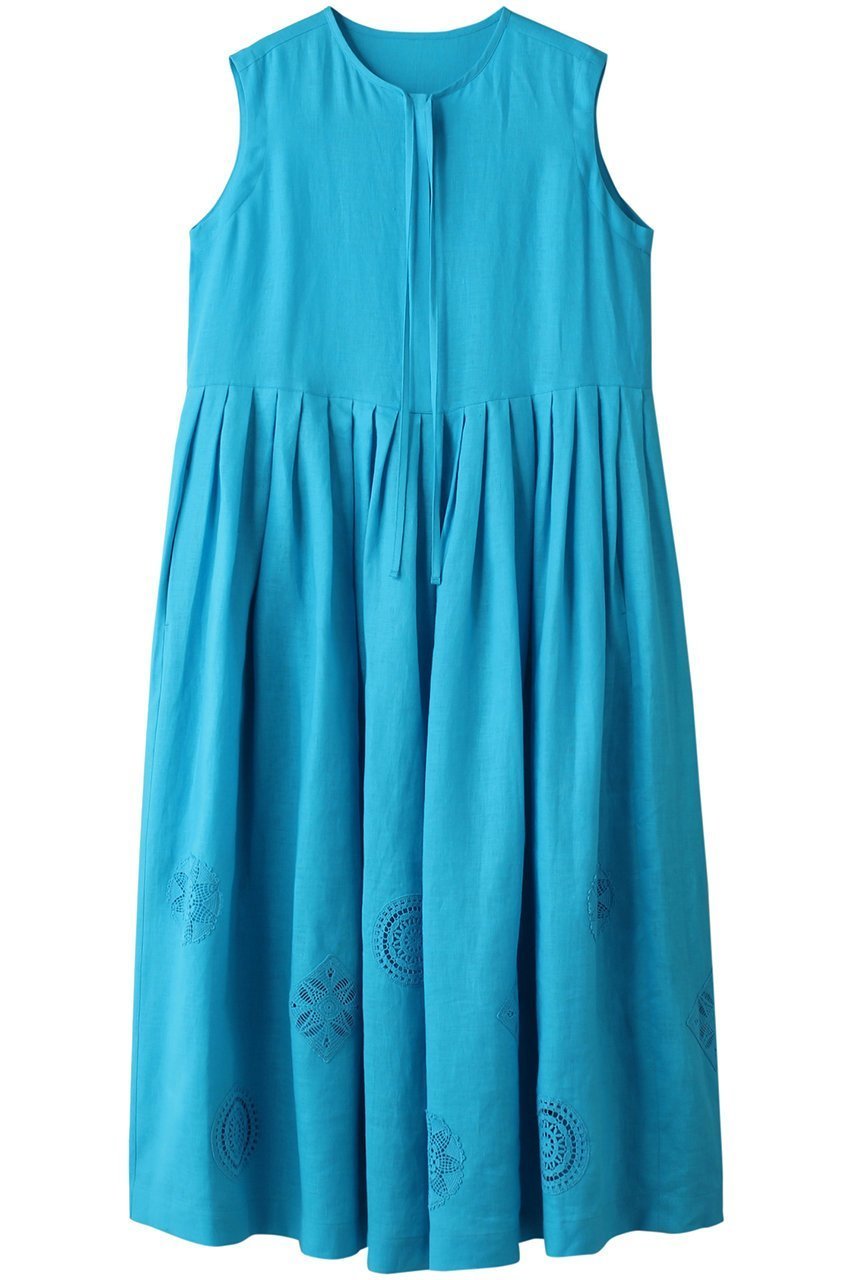 【ハウス オブ ロータス/HOUSE OF LOTUS】のサークルレースリネンワンピース インテリア・キッズ・メンズ・レディースファッション・服の通販 founy(ファニー) 　ファッション　Fashion　レディースファッション　Fashion for Women　ワンピース　Dresses　チュニック　Tunic Tops & Dresses　クロシェ　Crochet, Knitted Lace　チュニック　Tunic, Long Top　パッチワーク　Patchwork, Mixed Fabric　リネン　Linen, Linen Fabric　レース　Lace, Lace Fabric　ロング　Long, Long-Length　夏　Summer　ライトブルー|ID: prp329100004607324 ipo3291000000032891195