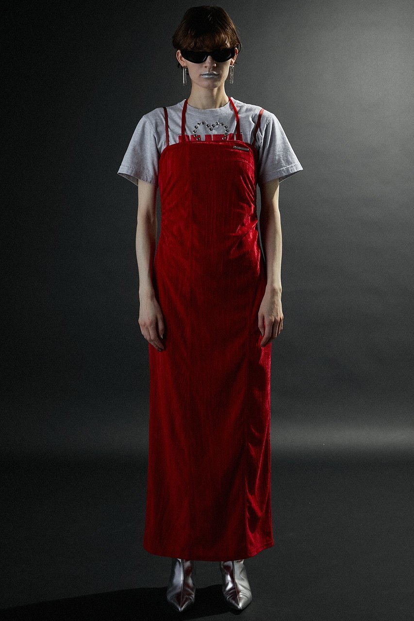 【プランク プロジェクト/PRANK PROJECT】のクラッシュベロアベアワンピース / Crushed Velour Bare Dress 人気、トレンドファッション・服の通販 founy(ファニー) 　ファッション　Fashion　レディースファッション　Fashion for Women　ワンピース　Dresses　フォーマル・パーティードレス・結婚式用ドレス　Elegant & Casual Dresses　チュニック　Tunic Tops & Dresses　おすすめ　Recommended / Our Picks　インナー　Innerwear　キャミワンピース　Cami Dress, Slip Dress　ギャザー　Gathered, Ruffled　クラッシュ　Distressed, Crashed Style　ストレート　Straight, Straight Cut　スリット　Slit, Slit Detail　チュニック　Tunic, Long Top　ベロア　Velour, Soft Velvet　ロング　Long, Long-Length　other-3|ID: prp329100004607330 ipo3291000000032891393