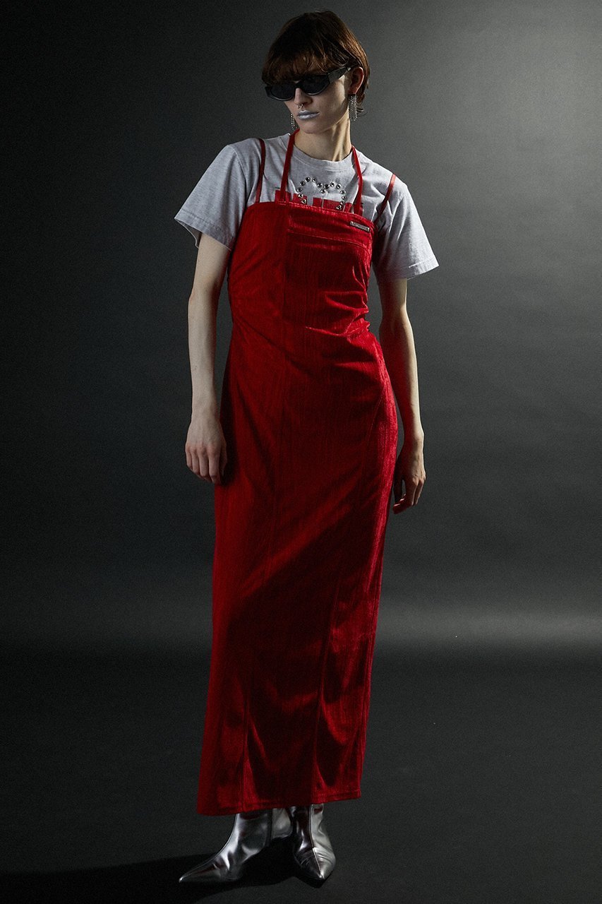 【プランク プロジェクト/PRANK PROJECT】のクラッシュベロアベアワンピース / Crushed Velour Bare Dress 人気、トレンドファッション・服の通販 founy(ファニー) 　ファッション　Fashion　レディースファッション　Fashion for Women　ワンピース　Dresses　フォーマル・パーティードレス・結婚式用ドレス　Elegant & Casual Dresses　チュニック　Tunic Tops & Dresses　おすすめ　Recommended / Our Picks　インナー　Innerwear　キャミワンピース　Cami Dress, Slip Dress　ギャザー　Gathered, Ruffled　クラッシュ　Distressed, Crashed Style　ストレート　Straight, Straight Cut　スリット　Slit, Slit Detail　チュニック　Tunic, Long Top　ベロア　Velour, Soft Velvet　ロング　Long, Long-Length　other-7|ID: prp329100004607330 ipo3291000000032891406