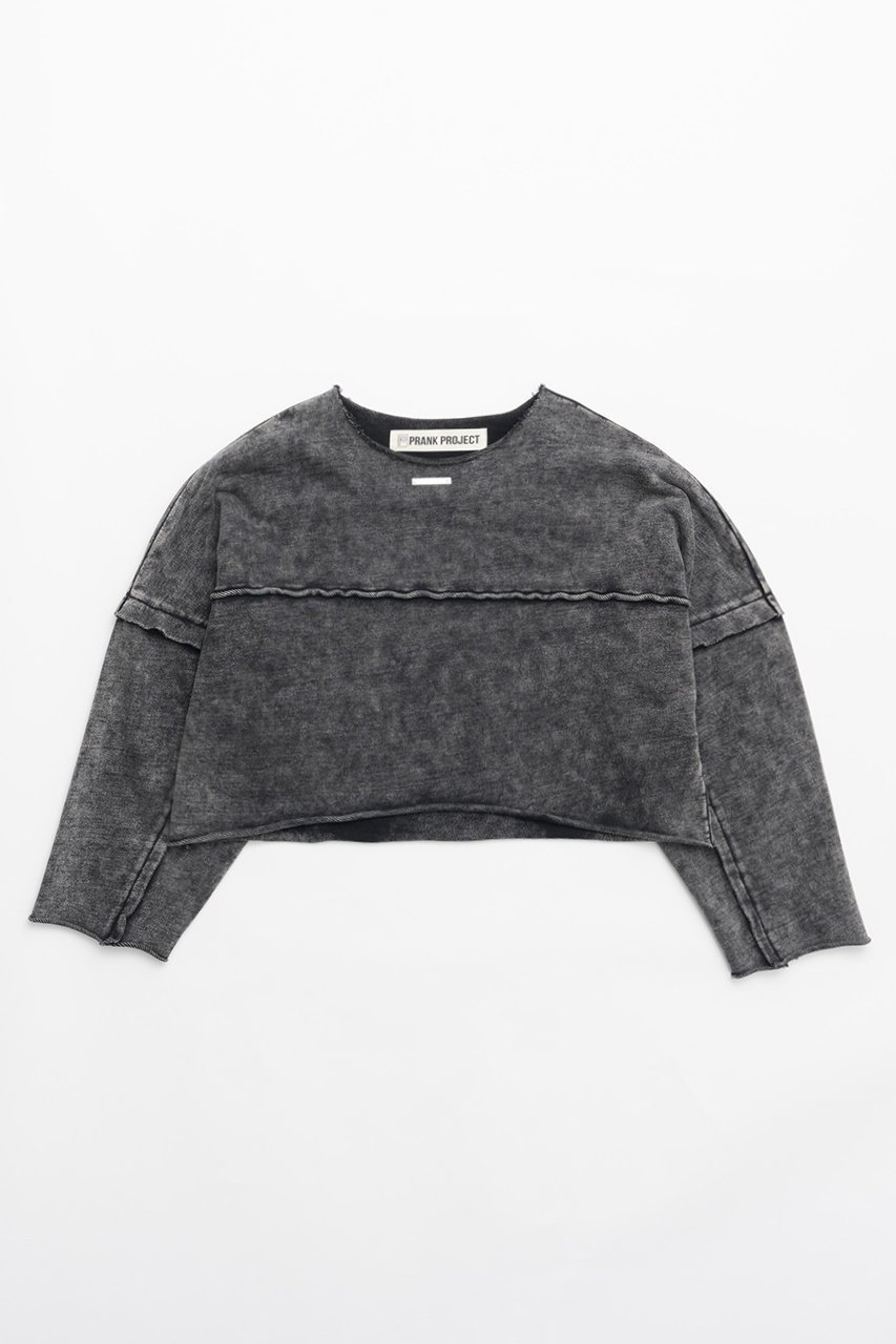 【プランク プロジェクト/PRANK PROJECT】のワイドオーバースウェット/Wide Over Sweatshirt インテリア・キッズ・メンズ・レディースファッション・服の通販 founy(ファニー) 　ファッション　Fashion　レディースファッション　Fashion for Women　トップス・カットソー　Cut & Sew Tops　シャツ・ブラウス・オフィスカジュアル　Elegant Blouses & Button-Ups　レディースパーカー・カジュアルフーディー　Casual Hoodies & Sweatshirts　ロングTシャツ・Tシャツ　Longline T-Shirts & Tees　スウェット・クルーネックトップス　Sweatshirts & Crewnecks / Relaxed Fit Sweat Tops　カットソー・ベーシックTシャツ　Cut-and-Sewn Tops / Stretch Tees & Basics　ケミカル　Chemical, Chemical Wash　ショート　Short, Short Length　ハンド　Hand, Handmade　バランス　Balance, Style Balance　ルーズ　Loose, Oversized　ワイド　Wide, Wide Fit　BLK(ブラック)|ID: prp329100004607335 ipo3291000000032891464