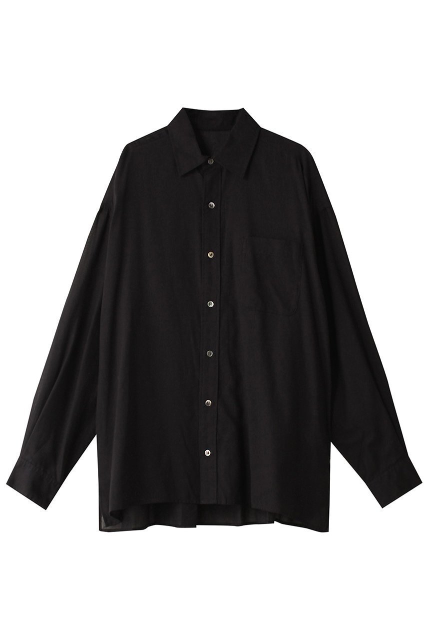 【ミディウミソリッド/MIDIUMISOLID】のsheer big shirt シャツ インテリア・キッズ・メンズ・レディースファッション・服の通販 founy(ファニー) 　ファッション　Fashion　レディースファッション　Fashion for Women　トップス・カットソー　Cut & Sew Tops　シャツ・ブラウス・オフィスカジュアル　Elegant Blouses & Button-Ups　シアー　Sheer, See-Through　スリーブ　Sleeve, Long Sleeve / Short Sleeve　ビッグ　Big, Oversized　ベーシック　Basic, Essential　ロング　Long, Long-Length　人気　Popular, Best Seller　羽織　Haori, Light Jacket　ブラック|ID: prp329100004607336 ipo3291000000032891480