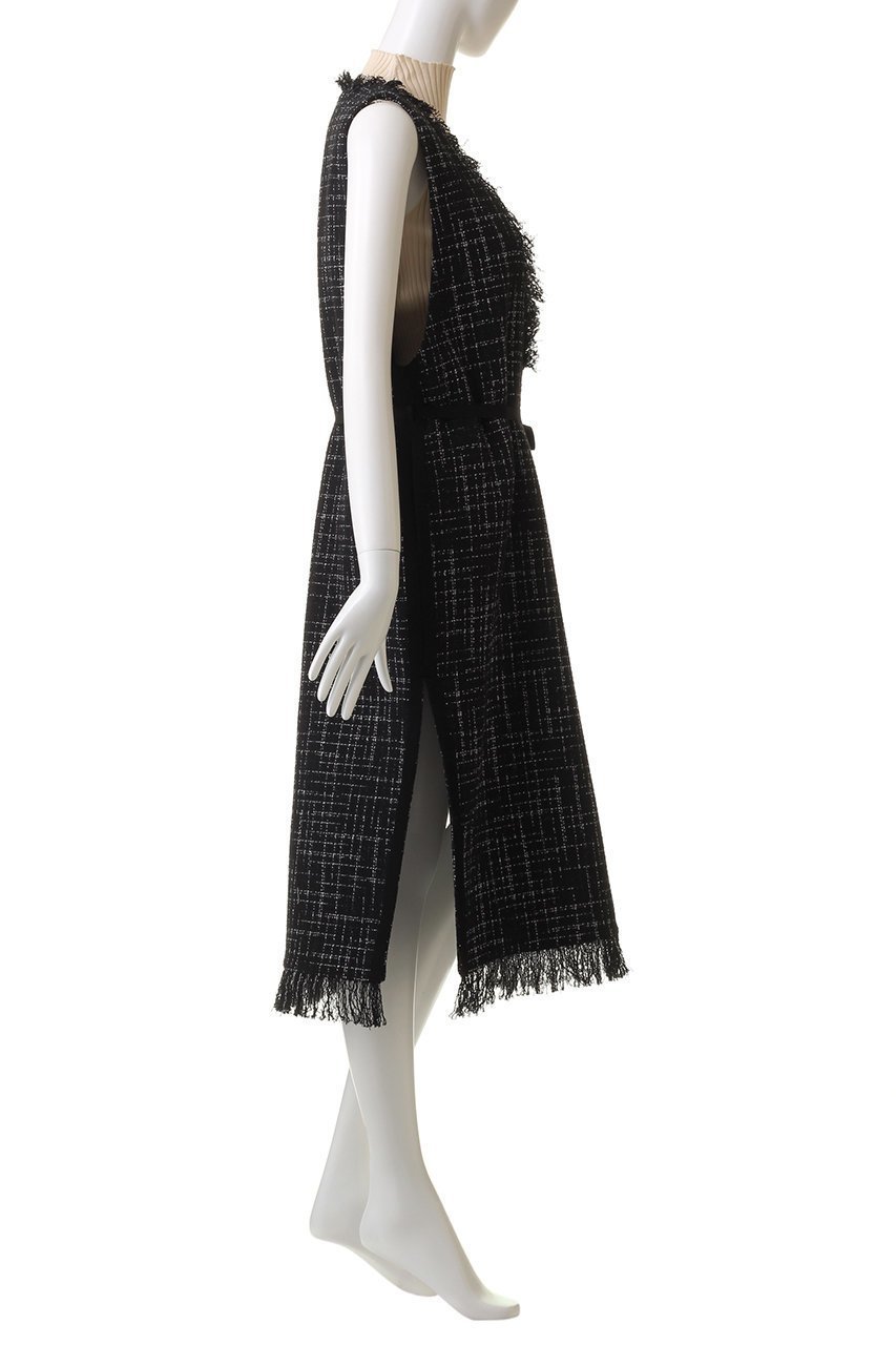 【ハウス オブ ロータス/HOUSE OF LOTUS】のモノトーンツィードジャンパースカート 人気、トレンドファッション・服の通販 founy(ファニー) 　ファッション　Fashion　レディースファッション　Fashion for Women　スカート　Skirts　ワンピース　Dresses　おすすめ　Recommended / Our Picks　イタリア　Italy　インナー　Innerwear　チュニック　Tunic, Long Top　ツイード　Twill, Twill Weave　フリンジ　Fringe, Tassel　モノトーン　Monotone, Black and White　other-3|ID: prp329100004607338 ipo3291000000034952294