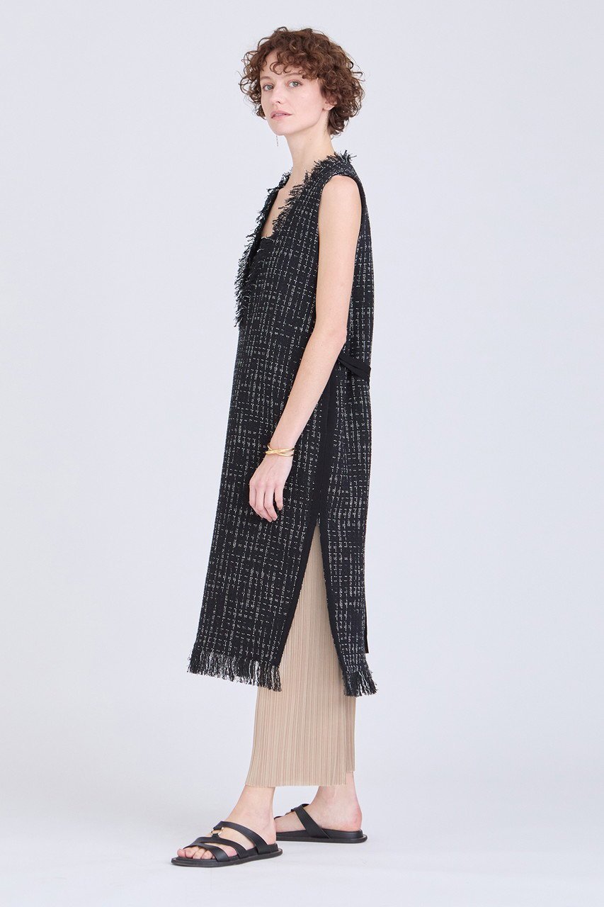 【ハウス オブ ロータス/HOUSE OF LOTUS】のモノトーンツィードジャンパースカート 人気、トレンドファッション・服の通販 founy(ファニー) 　ファッション　Fashion　レディースファッション　Fashion for Women　スカート　Skirts　ワンピース　Dresses　おすすめ　Recommended / Our Picks　イタリア　Italy　インナー　Innerwear　チュニック　Tunic, Long Top　ツイード　Twill, Twill Weave　フリンジ　Fringe, Tassel　モノトーン　Monotone, Black and White　other-8|ID: prp329100004607338 ipo3291000000034952302