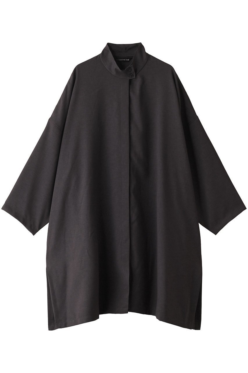 【ミズイロ インド/mizuiro ind】のstand collar wide OP ワンピース インテリア・キッズ・メンズ・レディースファッション・服の通販 founy(ファニー) 　ファッション　Fashion　レディースファッション　Fashion for Women　ワンピース　Dresses　チュニック　Tunic Tops & Dresses　おすすめ　Recommended / Our Picks　なめらか　Smooth, Silky Texture　スタンド　Stand Collar, Upright Stand　スリット　Slit, Slit Detail　チュニック　Tunic, Long Top　gray|ID: prp329100004607356 ipo3291000000032892051