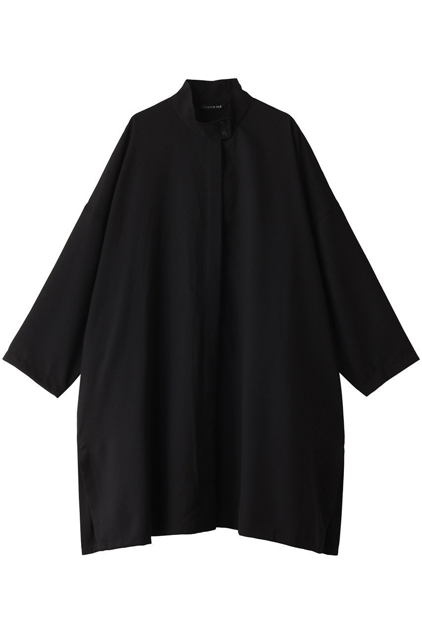 【ミズイロ インド/mizuiro ind】のstand collar wide OP ワンピース インテリア・キッズ・メンズ・レディースファッション・服の通販 founy(ファニー) 　ファッション　Fashion　レディースファッション　Fashion for Women　ワンピース　Dresses　チュニック　Tunic Tops & Dresses　おすすめ　Recommended / Our Picks　なめらか　Smooth, Silky Texture　スタンド　Stand Collar, Upright Stand　スリット　Slit, Slit Detail　チュニック　Tunic, Long Top　black|ID: prp329100004607356 ipo3291000000032892060