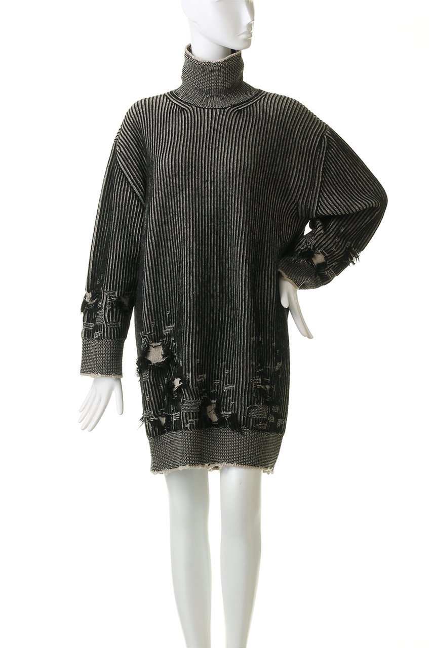 【エムエム6 メゾン マルタン マルジェラ/MM6 Maison Martin Margiela】のハイネックニット ミディドレス 人気、トレンドファッション・服の通販 founy(ファニー) 　ファッション　Fashion　レディースファッション　Fashion for Women　ワンピース　Dresses　フォーマル・パーティードレス・結婚式用ドレス　Elegant & Casual Dresses　チュニック　Tunic Tops & Dresses　おすすめ　Recommended / Our Picks　スタイリッシュ　Stylish, Fashionable　ストライプ　Stripe, Striped Pattern　ダメージ　Distressed, Destroyed　チュニック　Tunic, Long Top　ドレス　Dress, One-Piece　ハイネック　High Neck, Mock Neck　レギンス　Leggings, Stretch Pants　A/W・秋冬　Autumn/Winter　other-2|ID: prp329100004607357 ipo3291000000032892093