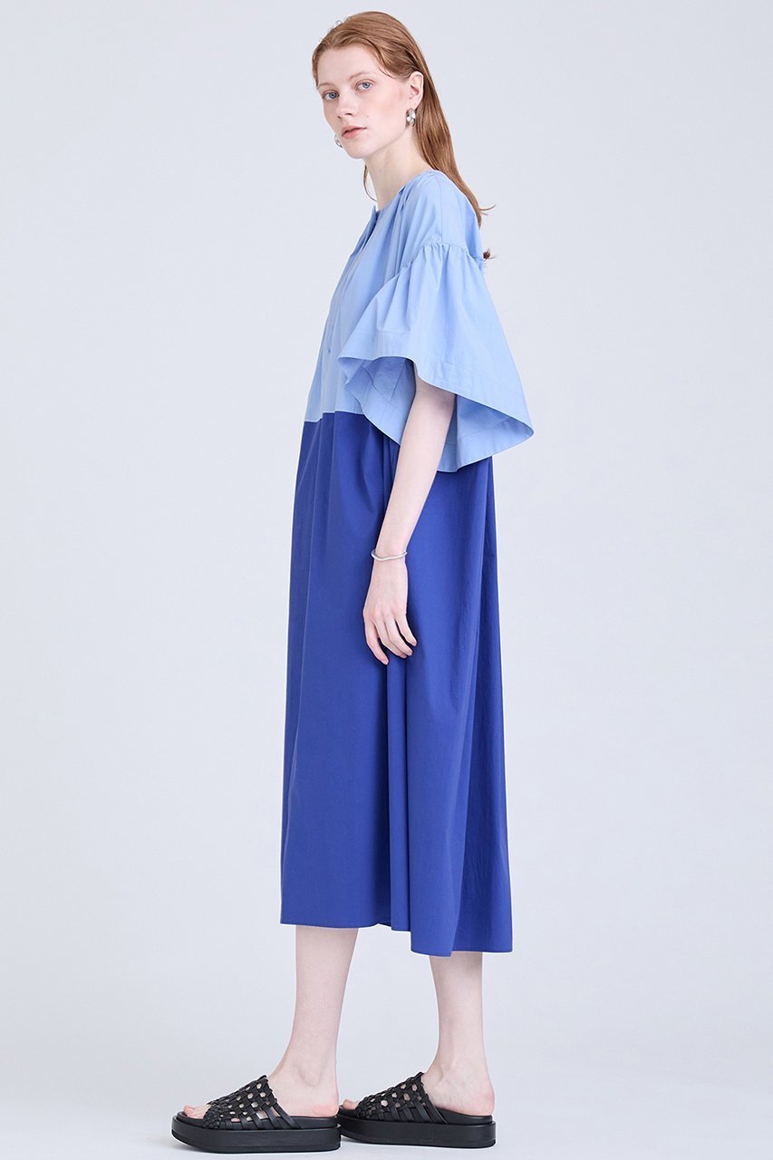 【ハウス オブ ロータス/HOUSE OF LOTUS】のタイプライターバイカラーワンピース 人気、トレンドファッション・服の通販 founy(ファニー) 　ファッション　Fashion　レディースファッション　Fashion for Women　ワンピース　Dresses　チュニック　Tunic Tops & Dresses　カッティング　Cutting Detail　タイプライター　Typewriter Fabric, Crisp Cotton　チュニック　Tunic, Long Top　フェミニン　Feminine, Girly　フォルム　Silhouette, Form　エレガント 上品　Elegant　other-2|ID: prp329100004607389 ipo3291000000032892753