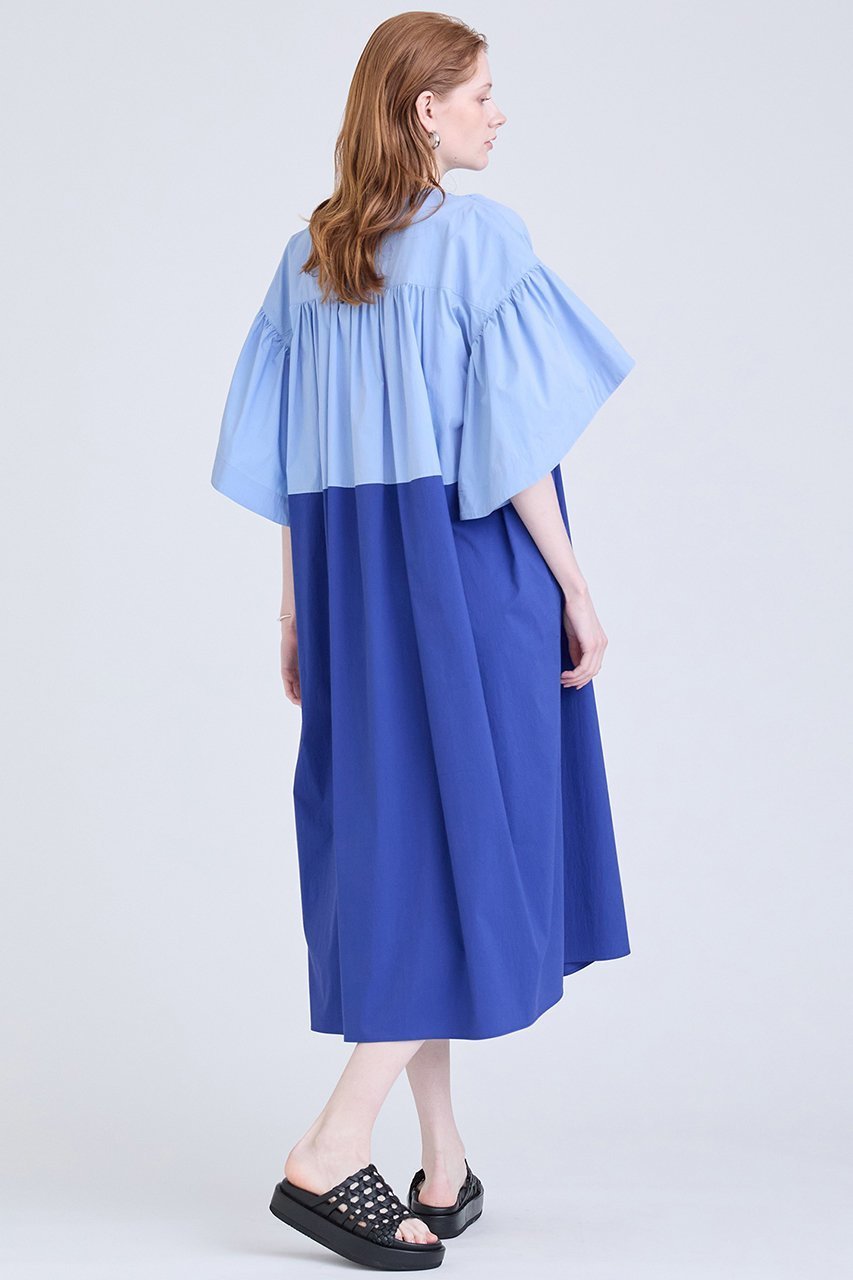 【ハウス オブ ロータス/HOUSE OF LOTUS】のタイプライターバイカラーワンピース 人気、トレンドファッション・服の通販 founy(ファニー) 　ファッション　Fashion　レディースファッション　Fashion for Women　ワンピース　Dresses　チュニック　Tunic Tops & Dresses　カッティング　Cutting Detail　タイプライター　Typewriter Fabric, Crisp Cotton　チュニック　Tunic, Long Top　フェミニン　Feminine, Girly　フォルム　Silhouette, Form　エレガント 上品　Elegant　other-3|ID: prp329100004607389 ipo3291000000032892757