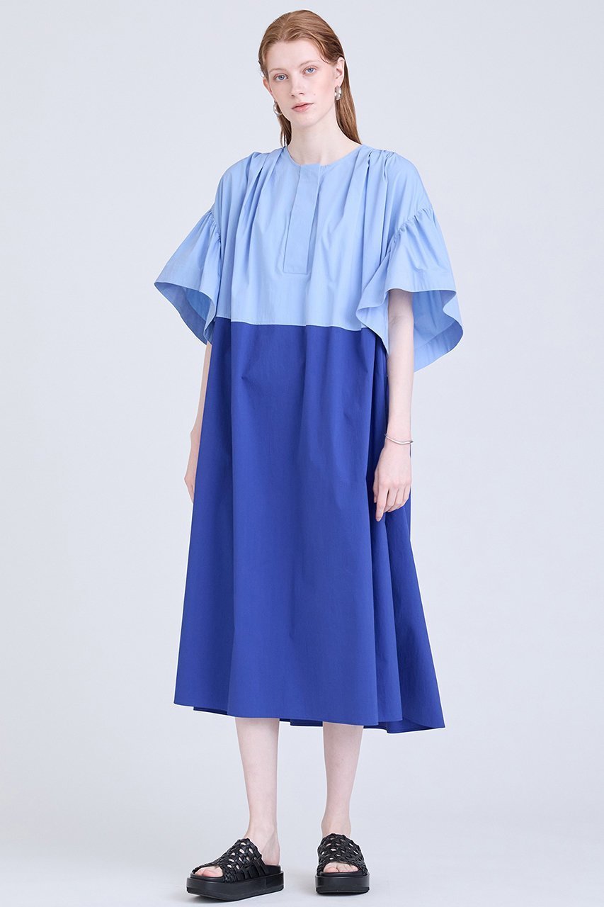 【ハウス オブ ロータス/HOUSE OF LOTUS】のタイプライターバイカラーワンピース 人気、トレンドファッション・服の通販 founy(ファニー) 　ファッション　Fashion　レディースファッション　Fashion for Women　ワンピース　Dresses　チュニック　Tunic Tops & Dresses　カッティング　Cutting Detail　タイプライター　Typewriter Fabric, Crisp Cotton　チュニック　Tunic, Long Top　フェミニン　Feminine, Girly　フォルム　Silhouette, Form　エレガント 上品　Elegant　other-4|ID: prp329100004607389 ipo3291000000032892761