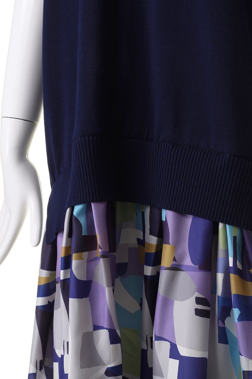 【ハウス オブ ロータス/HOUSE OF LOTUS】のプリントドッキングワンピース 人気、トレンドファッション・服の通販 founy(ファニー) 　ファッション　Fashion　レディースファッション　Fashion for Women　ワンピース　Dresses　チュニック　Tunic Tops & Dresses　なめらか　Smooth, Silky Texture　シンプル　Simple, Minimal　スカーフ　Scarf, Neckwear　チュニック　Tunic, Long Top　ドッキング　Docking, Mixed Material　ノースリーブ　Sleeveless, No-Sleeve　ファブリック　Fabric, Textile　other-5|ID: prp329100004607392 ipo3291000000032892818