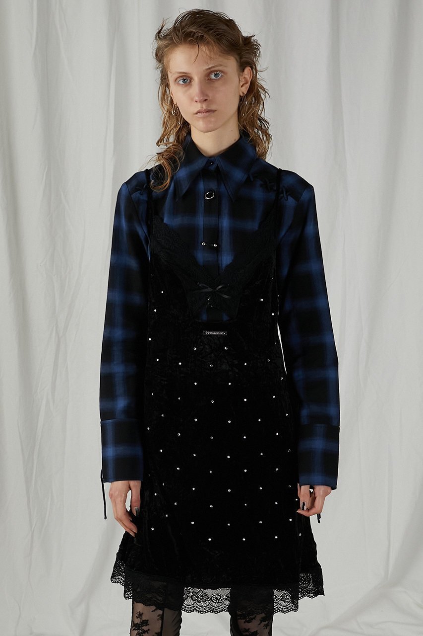 【プランク プロジェクト/PRANK PROJECT】のクリスタルベロアキャミドレス / Crystal Velour Cami Dress 人気、トレンドファッション・服の通販 founy(ファニー) ファッション Fashion レディースファッション Fashion for Women ワンピース Dresses フォーマル・パーティードレス・結婚式用ドレス Elegant & Casual Dresses チュニック Tunic Tops & Dresses おすすめ Recommended / Our Picks インナー Innerwear クラッシュ Distressed, Crashed Style クリスタル Crystal, Swarovski ダウン Down, Puffer チュニック Tunic, Long Top デニム Denim, Jeans Material ベロア Velour, Soft Velvet other-2|ID: prp329100004607398 ipo3291000000034421912