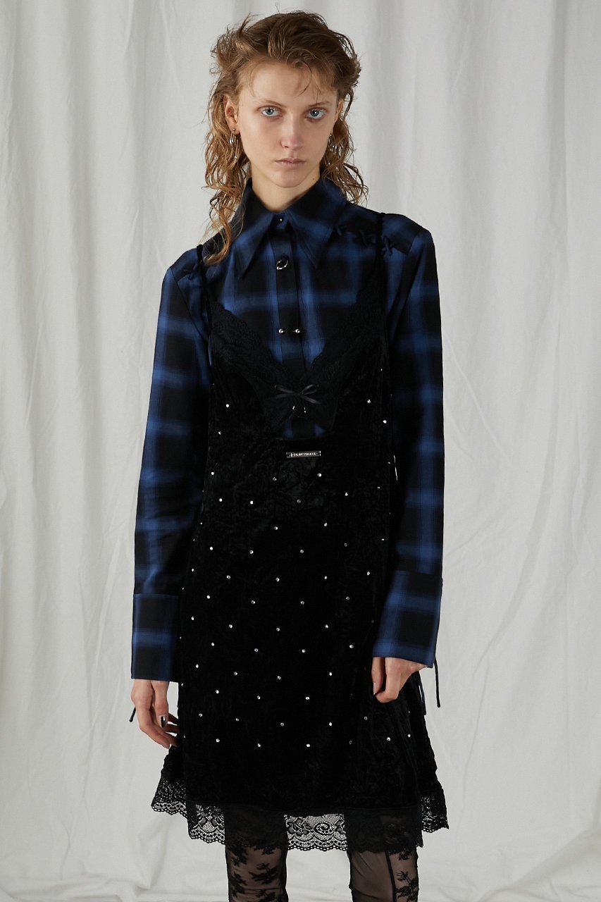 【プランク プロジェクト/PRANK PROJECT】のクリスタルベロアキャミドレス / Crystal Velour Cami Dress 人気、トレンドファッション・服の通販 founy(ファニー) ファッション Fashion レディースファッション Fashion for Women ワンピース Dresses フォーマル・パーティードレス・結婚式用ドレス Elegant & Casual Dresses チュニック Tunic Tops & Dresses おすすめ Recommended / Our Picks インナー Innerwear クラッシュ Distressed, Crashed Style クリスタル Crystal, Swarovski ダウン Down, Puffer チュニック Tunic, Long Top デニム Denim, Jeans Material ベロア Velour, Soft Velvet other-6|ID: prp329100004607398 ipo3291000000034421916