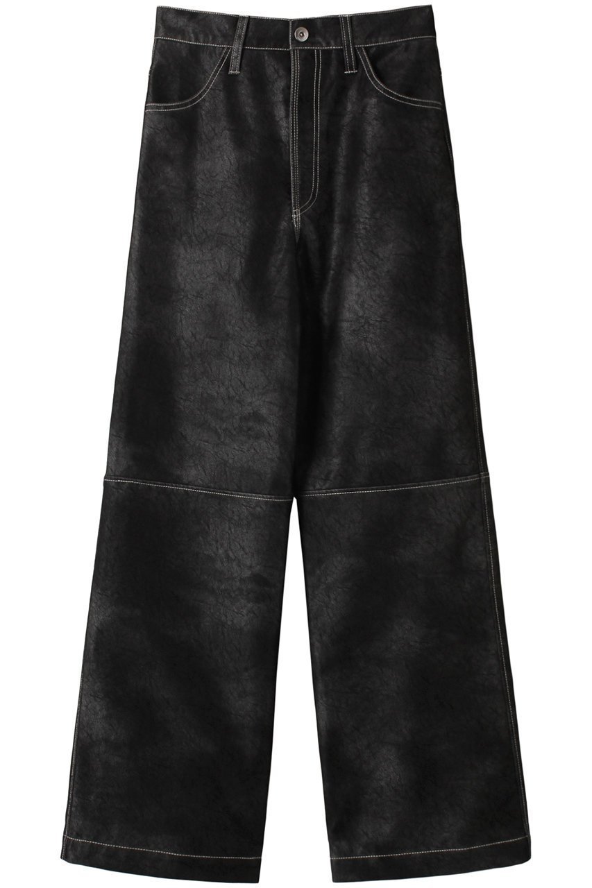 【メゾンスペシャル/MAISON SPECIAL】のVegan Leather Wide Straight Pants/ヴィーガンレザーワイドストレートパンツ インテリア・キッズ・メンズ・レディースファッション・服の通販 founy(ファニー) 　ファッション　Fashion　レディースファッション　Fashion for Women　パンツ　Pants & Trousers　ストレート　Straight, Straight Cut　ワイド　Wide, Wide Fit　BLK(ブラック)|ID: prp329100004607404 ipo3291000000032893150