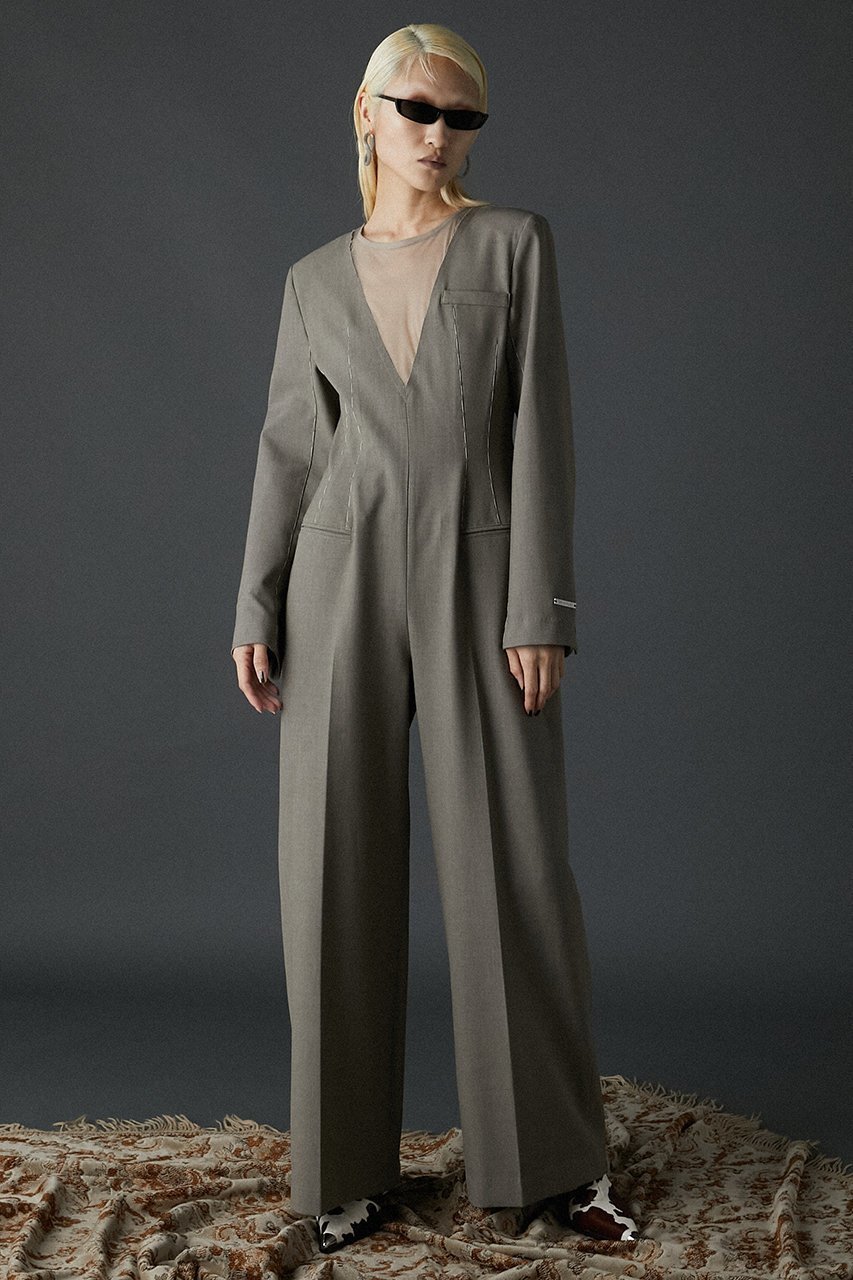 【プランク プロジェクト/PRANK PROJECT】のウーステッドオールインワン / Worsted All In One 人気、トレンドファッション・服の通販 founy(ファニー) 　ファッション　Fashion　レディースファッション　Fashion for Women　パンツ　Pants & Trousers　ストライプ　Stripe, Striped Pattern　チュール　Tulip, Tulip Motif　ハンド　Hand, Handmade　ボトム　Bottoms, Lower Wear　マニッシュ　Mannish, Boyish　ワイド　Wide, Wide Fit　other-7|ID: prp329100004607412 ipo3291000000032893350