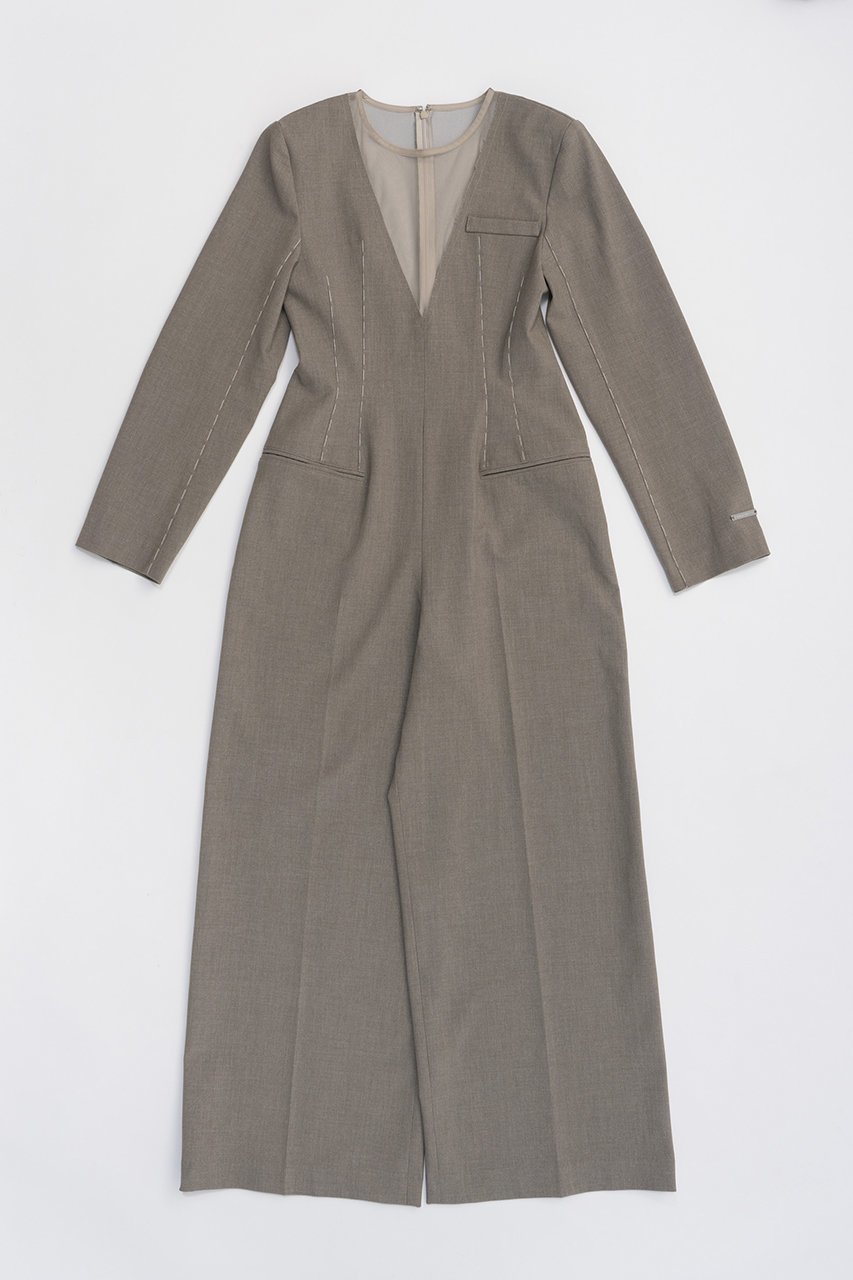 【プランク プロジェクト/PRANK PROJECT】のウーステッドオールインワン / Worsted All In One インテリア・キッズ・メンズ・レディースファッション・服の通販 founy(ファニー) 　ファッション　Fashion　レディースファッション　Fashion for Women　パンツ　Pants & Trousers　ストライプ　Stripe, Striped Pattern　チュール　Tulip, Tulip Motif　ハンド　Hand, Handmade　ボトム　Bottoms, Lower Wear　マニッシュ　Mannish, Boyish　ワイド　Wide, Wide Fit　BGE(ベージュ)|ID: prp329100004607412 ipo3291000000034980751