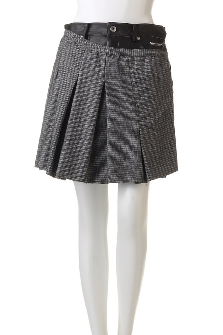 【プランク プロジェクト/PRANK PROJECT】のフェイクレザーコンビプリーツミニスカート / Faux Leather Combo Plea 人気、トレンドファッション・服の通販 founy(ファニー) 　ファッション　Fashion　レディースファッション　Fashion for Women　スカート　Skirts　ミニスカート　Mini Skirts　おすすめ　Recommended / Our Picks　インナー　Innerwear　クラシック　Classic, Timeless Style　ストレッチ　Stretch, Stretchy Fabric　ドッキング　Docking, Mixed Material　フェイクレザー　Faux Leather, PU Leather　プリーツ　Pleats, Pleated　ボトム　Bottoms, Lower Wear　ミニスカート　Mini Skirt, Short Skirt　ヴィンテージ　Vintage Style　エレガント 上品　Elegant　other-2|ID: prp329100004607416 ipo3291000000032893558