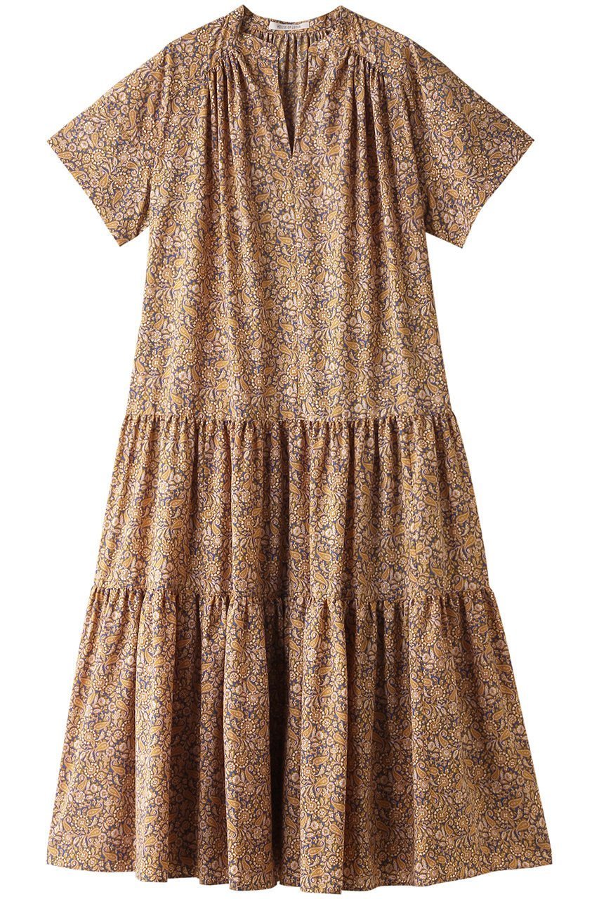 【ハウス オブ ロータス/HOUSE OF LOTUS】のペイズリープリントティアードワンピース 人気、トレンドファッション・服の通販 founy(ファニー) 　ファッション　Fashion　レディースファッション　Fashion for Women　ワンピース　Dresses　チュニック　Tunic Tops & Dresses　スタンド　Stand Collar, Upright Stand　チュニック　Tunic, Long Top　ティアード　Tiered, Tiered Style　フェミニン　Feminine, Girly　ペイズリー　Paisley, Ethnic Pattern　ロング　Long, Long-Length　エレガント 上品　Elegant　 other-1|ID: prp329100004607419 ipo3291000000032893636